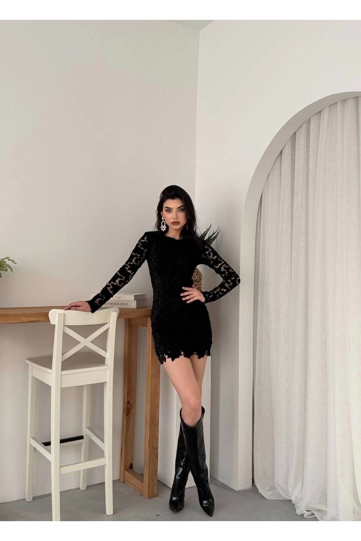 leyla sanat sanata yeni bir bakış açısı Suff Çiçek Detaylı Elbise