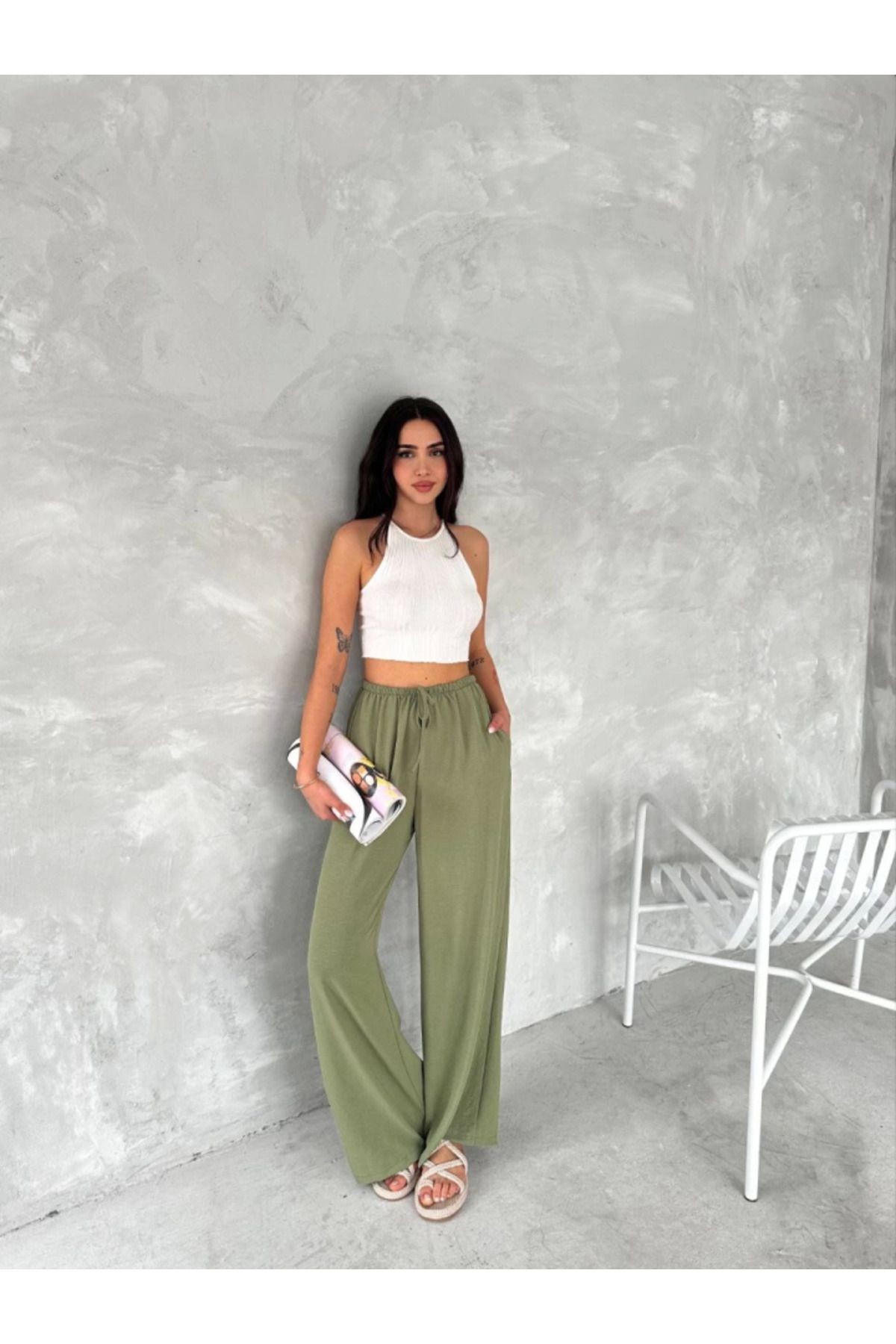 Ayrobin Oversize Pantalon - Mint Yeşili