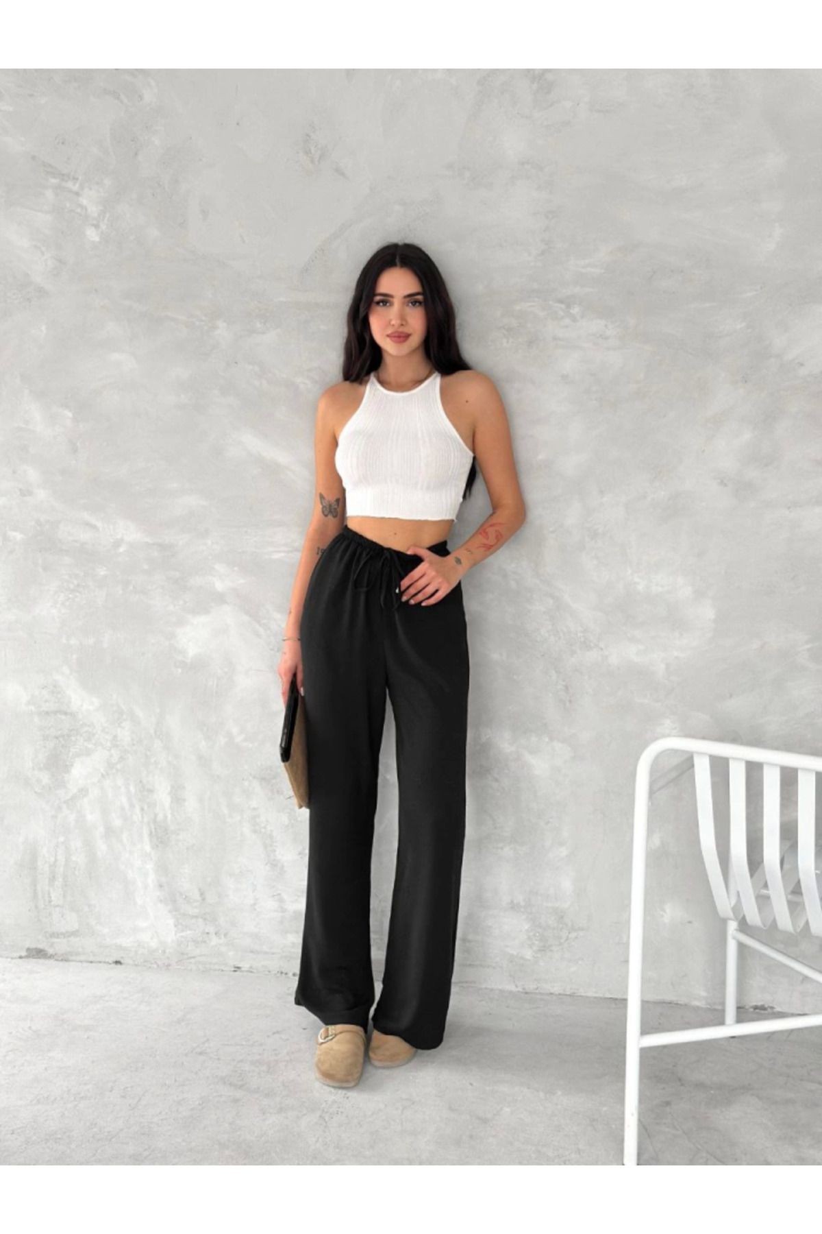Ayrobin Oversize Pantalon - Siyah