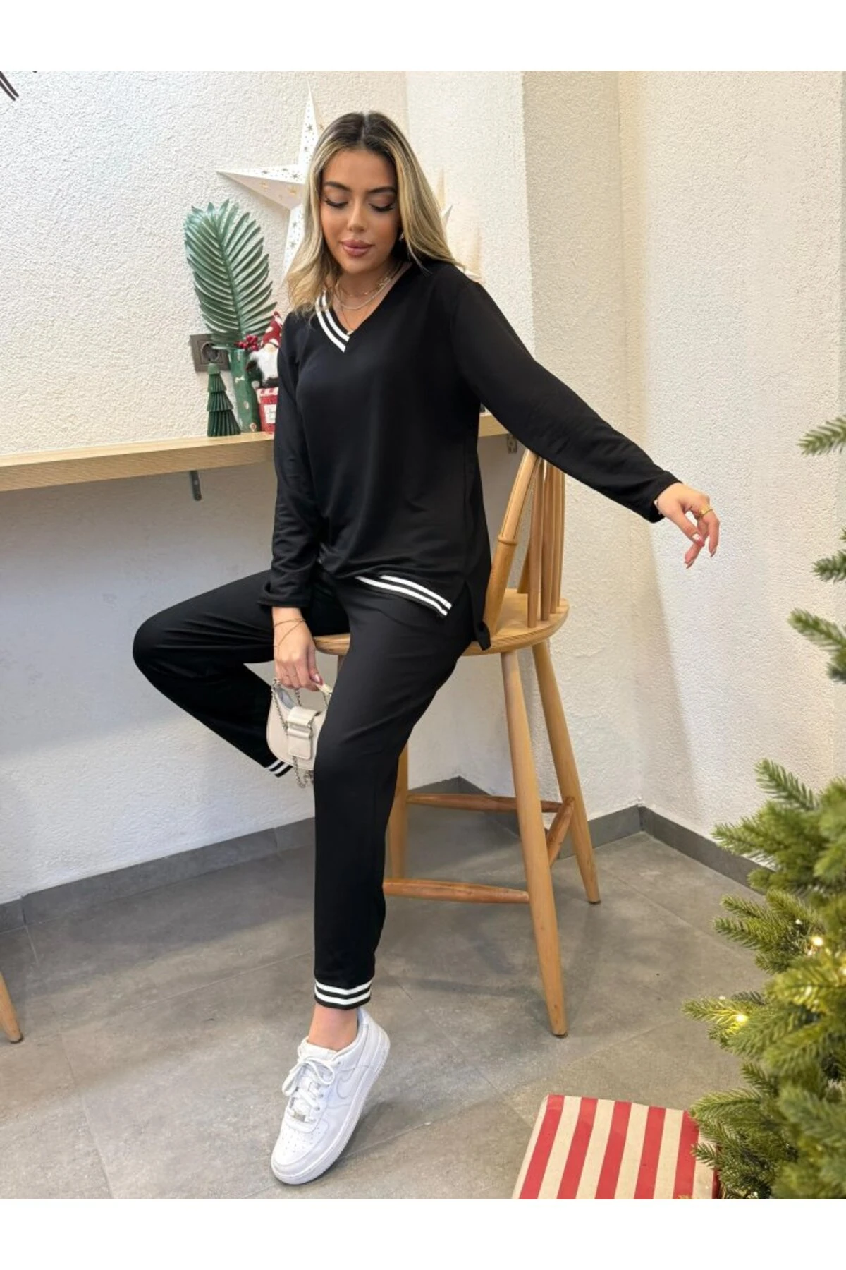 eyesof Kadın Yeni Sezon Uzun Kollu Ribana Detay Ikili Takım