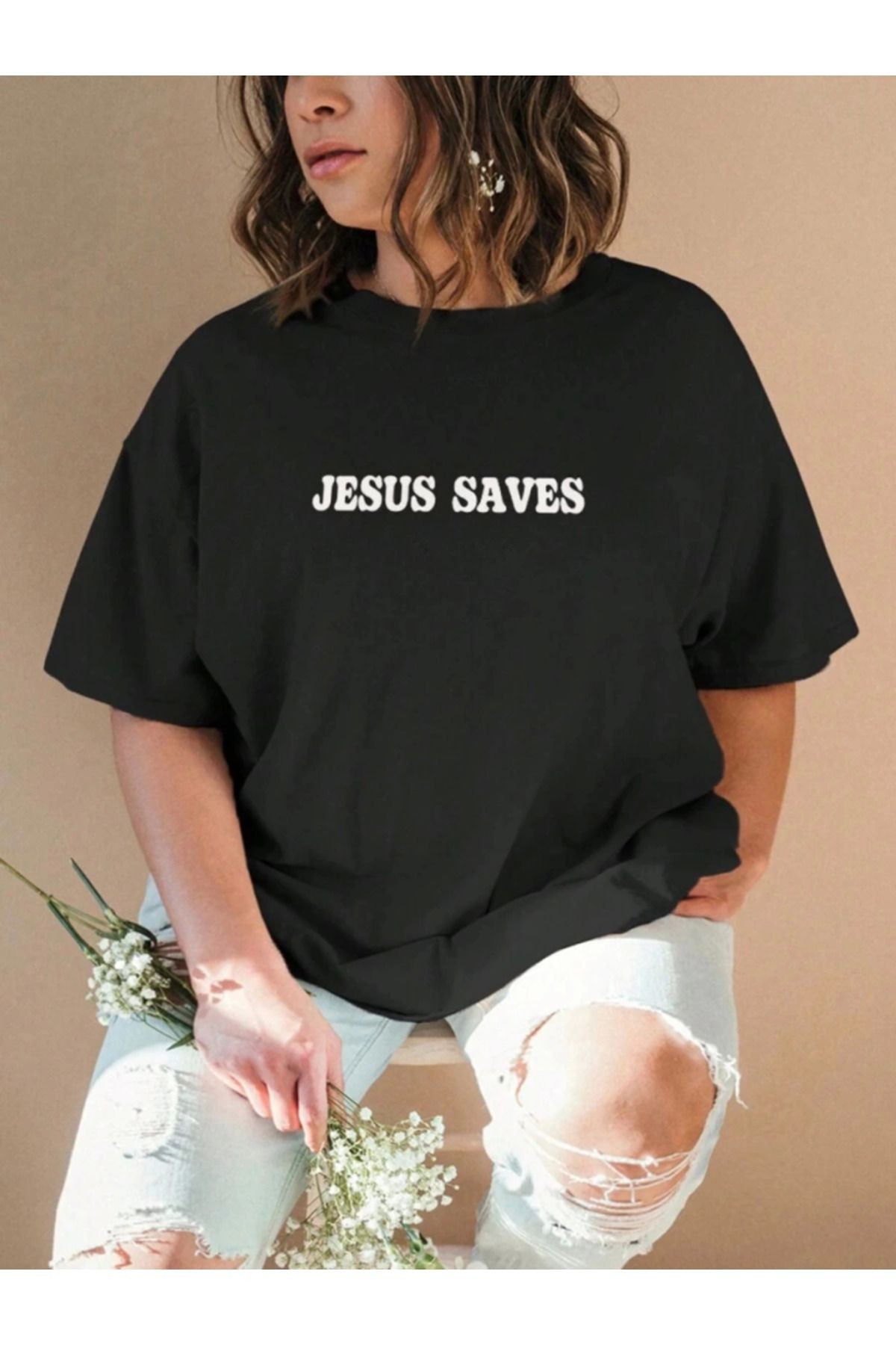 Baskılı T-shirt - Siyah