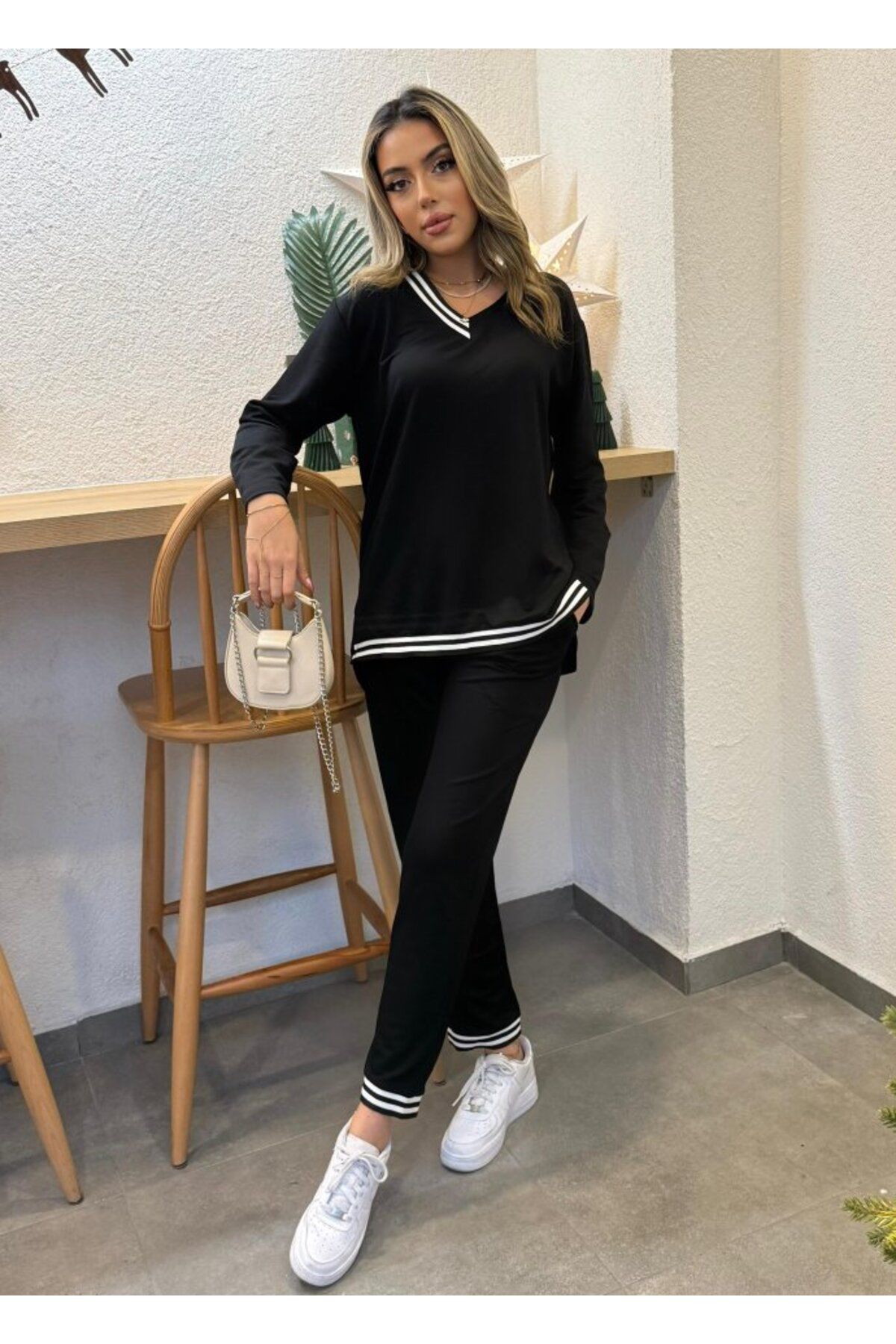 eyesof Kadın Yeni Sezon Uzun Kollu Ribana Detay Ikili Takım