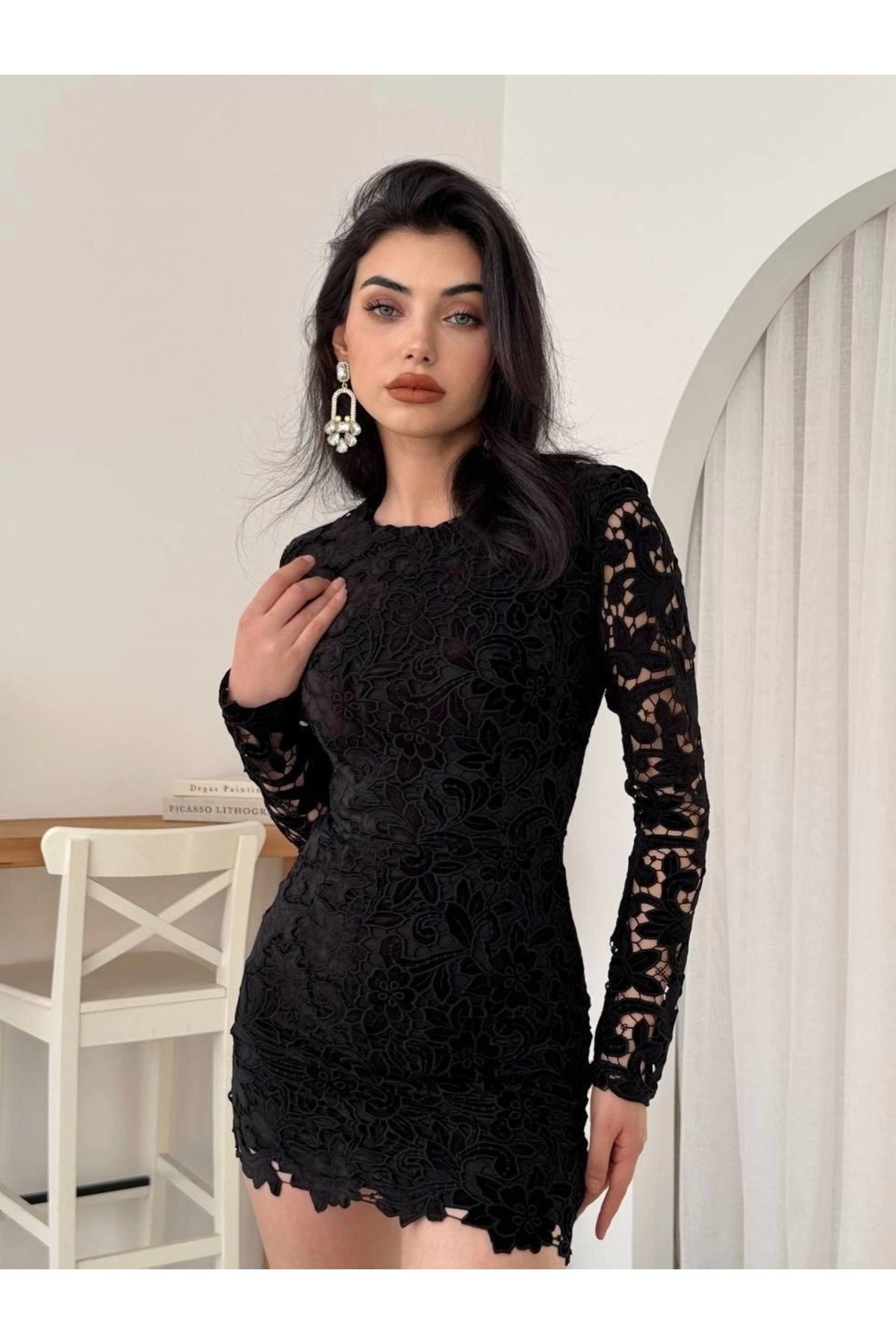 leyla sanat sanata yeni bir bakış açısı Suff Çiçek Detaylı Elbise
