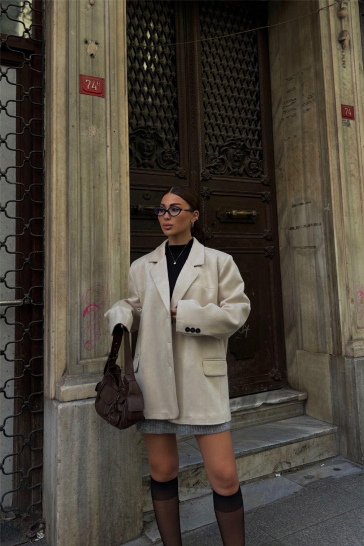 SÜET BLAZER CEKET 3 DÜĞME - Bej