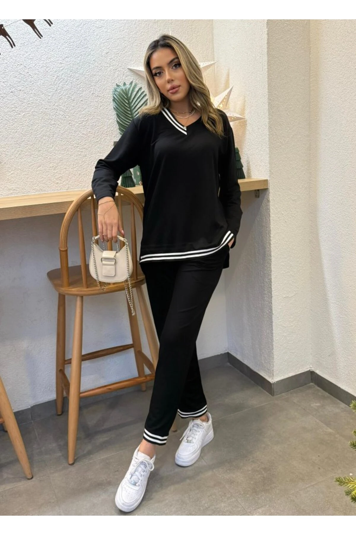 eyesof Kadın Yeni Sezon Uzun Kollu Ribana Detay Ikili Takım