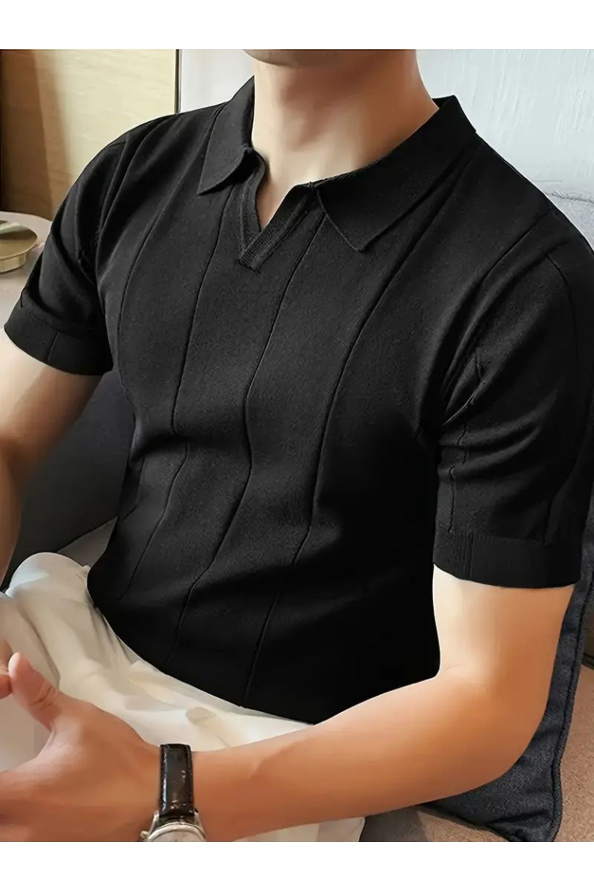Erkek Kısa Kollu Polo Yakalı Triko Tshirt