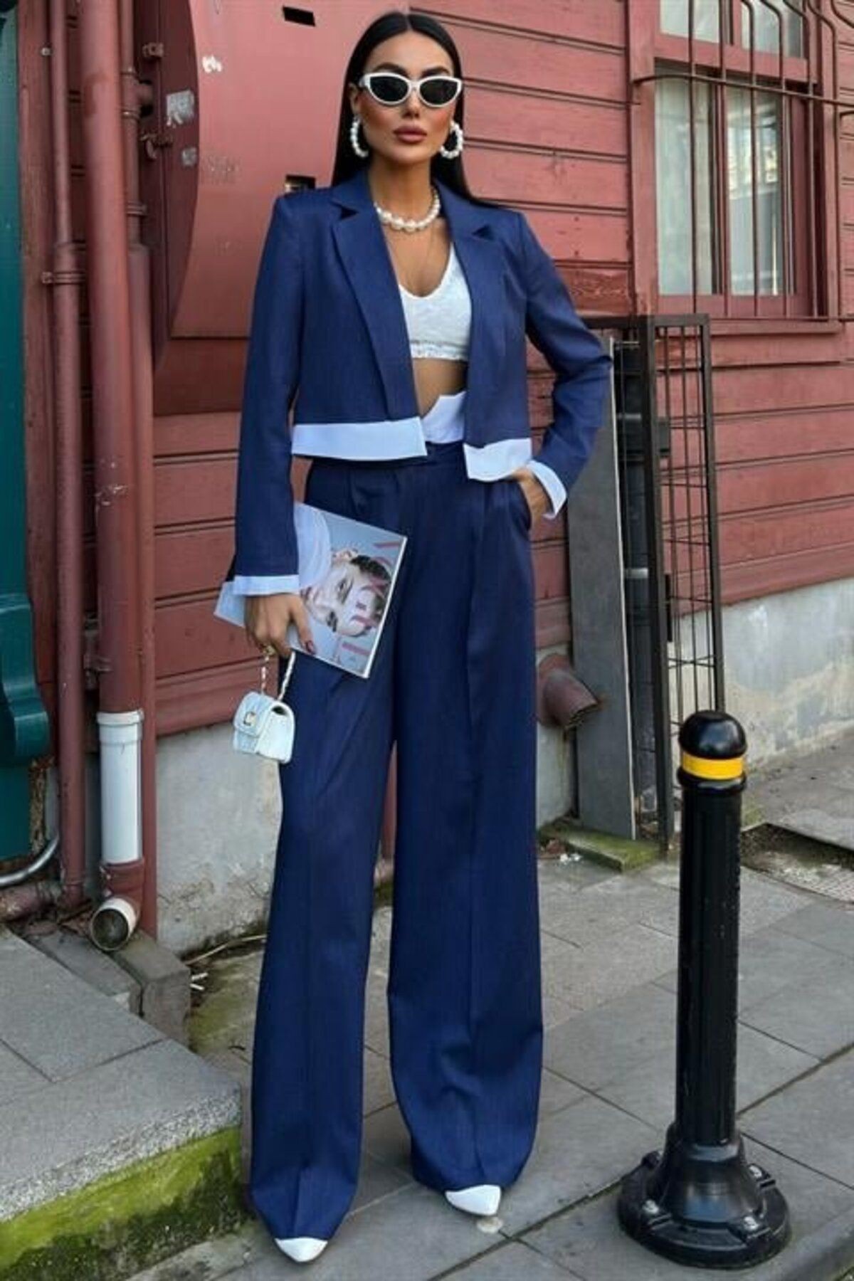 Crop Ceket Takım 10106