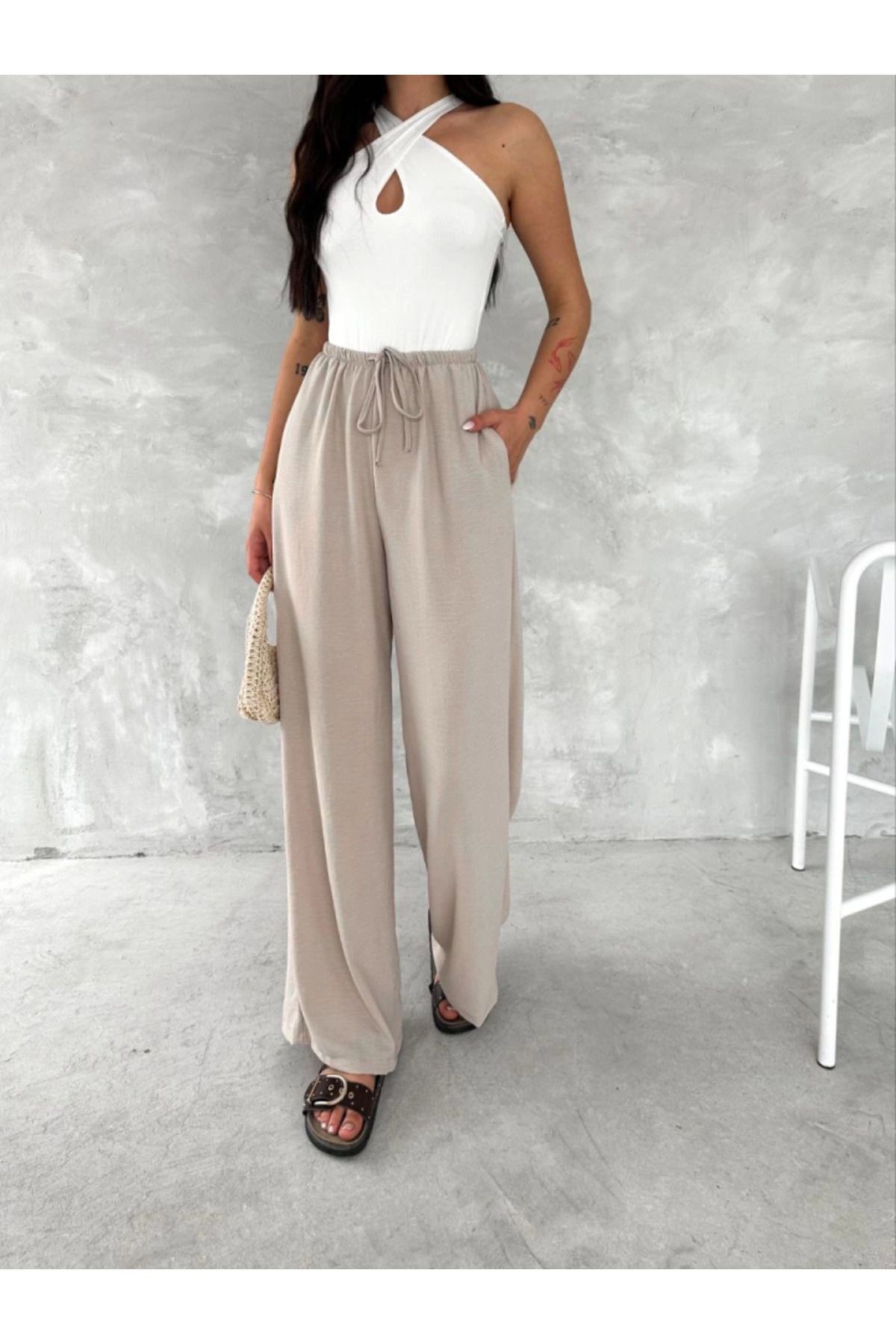 Ayrobin Oversize Pantalon - Bej