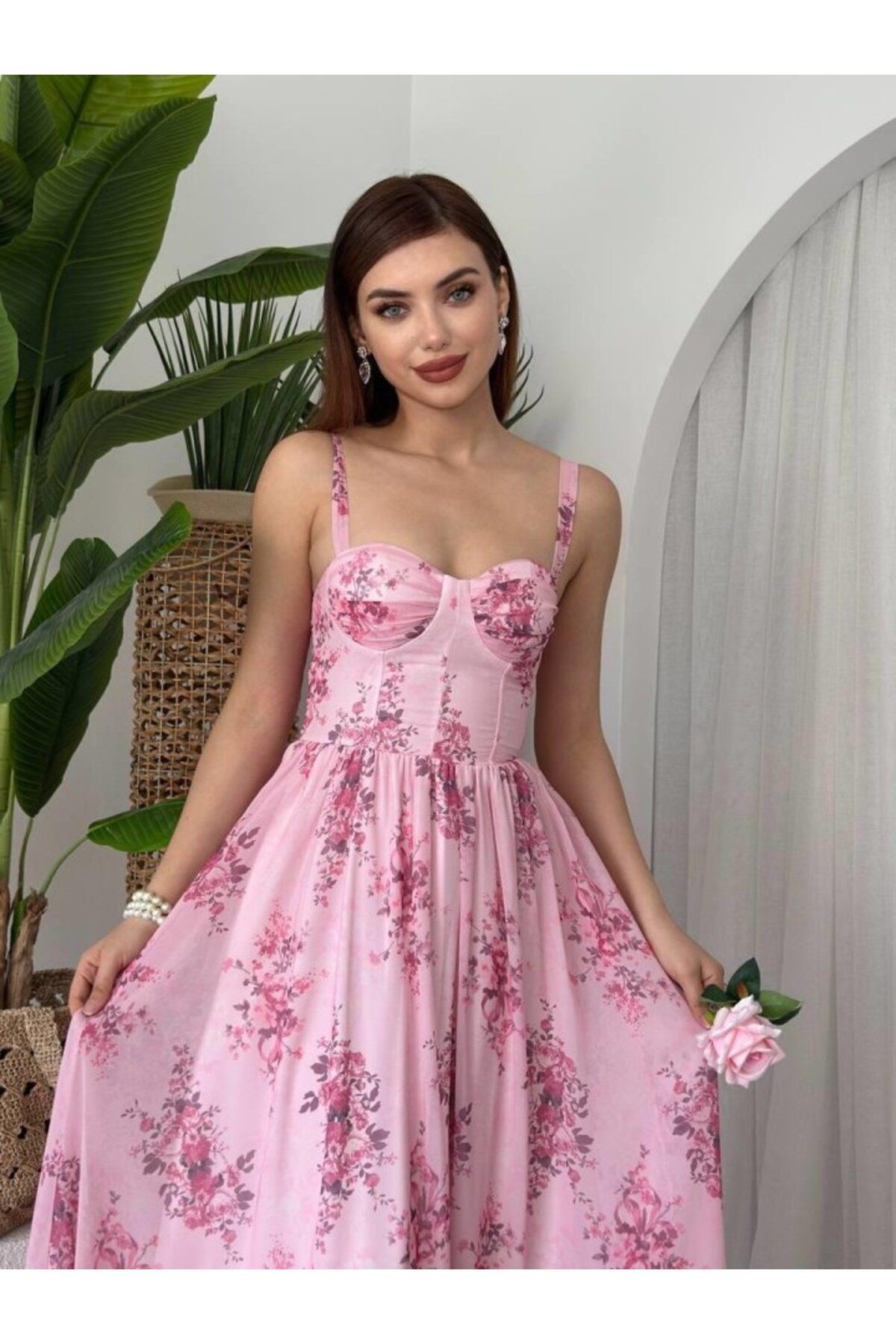 Jame Askılı Elbise