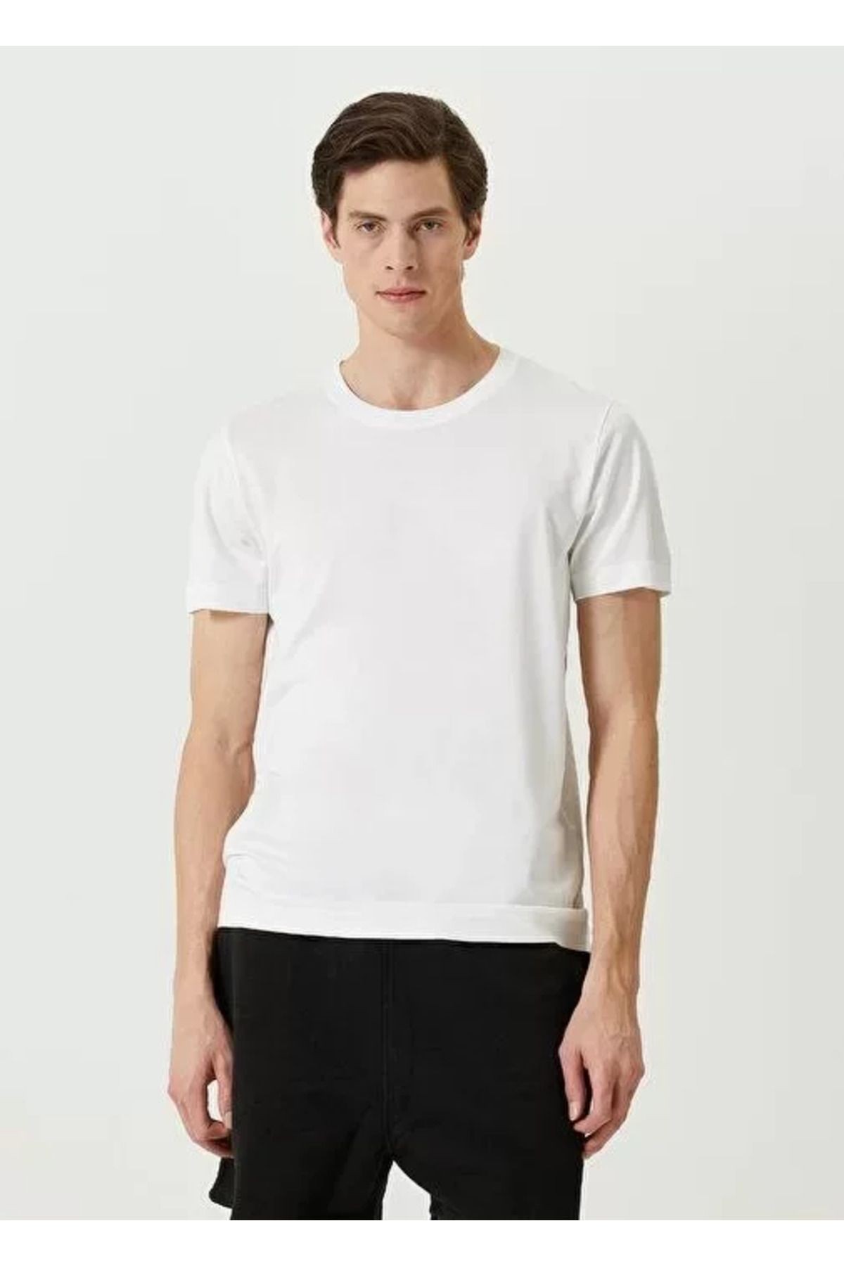 Unisex Basic Bisiklet Yaka Regular T-Shirt - Beyaz