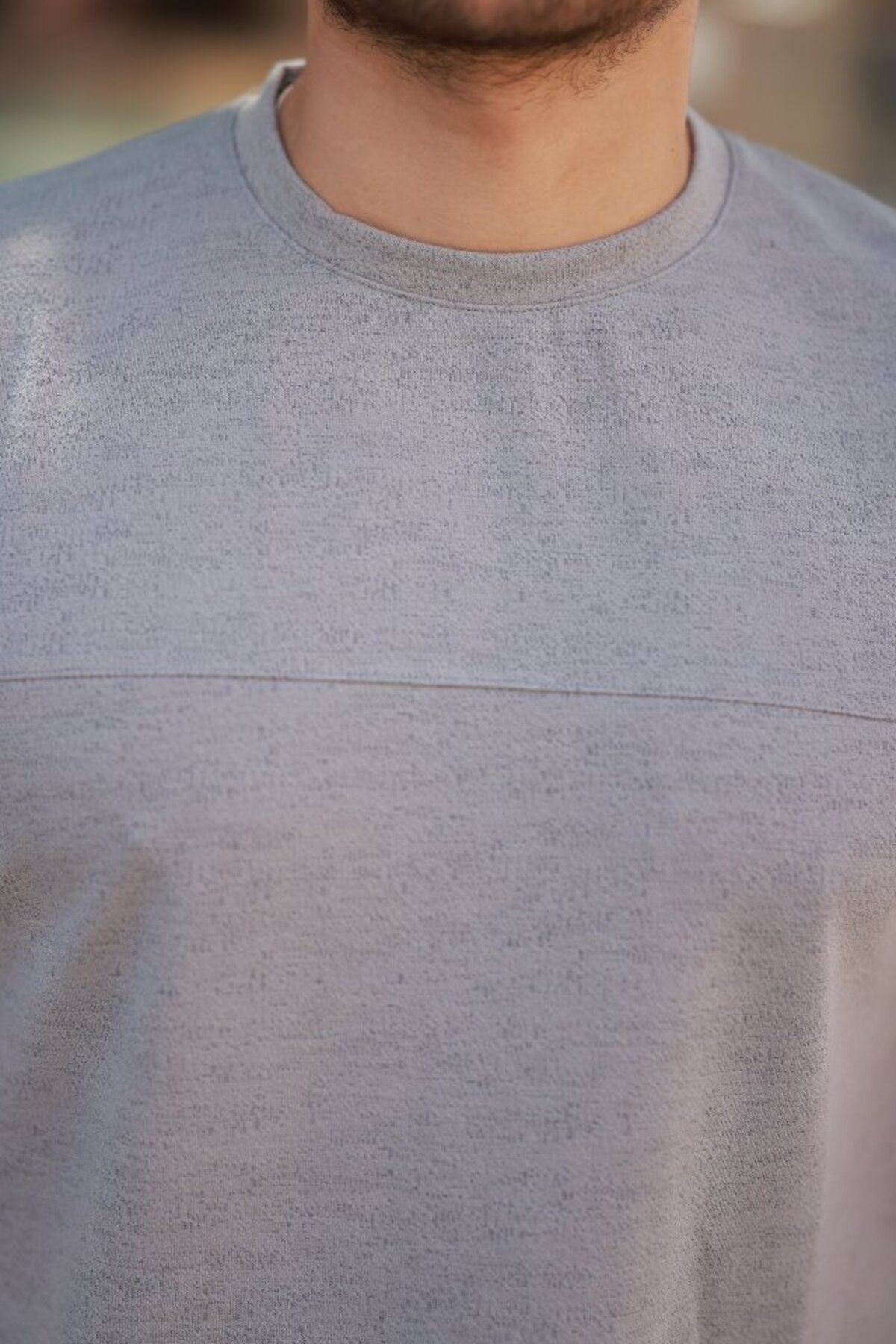 Erkek Oversize Bisiklet Yaka Kısa Kollu T-shirt