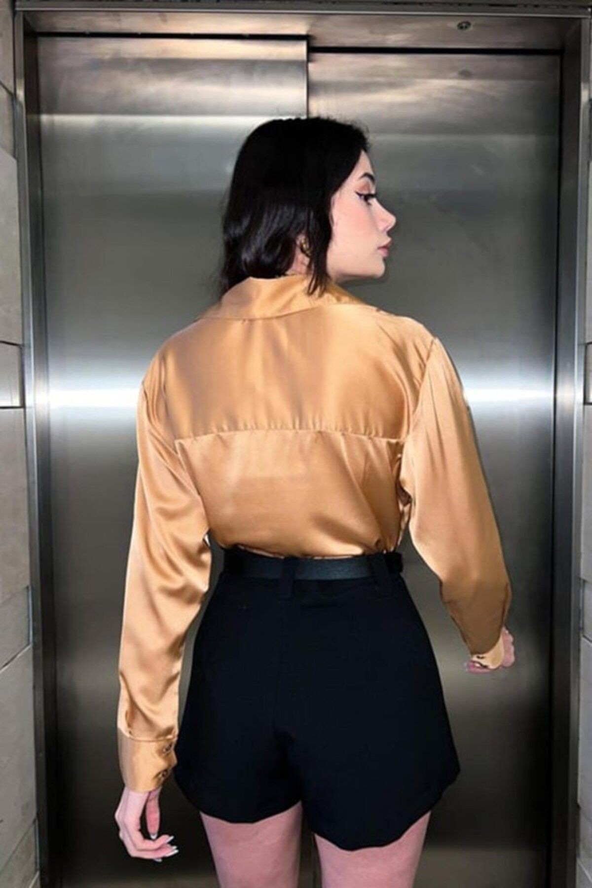 Camel Saten Gömlek