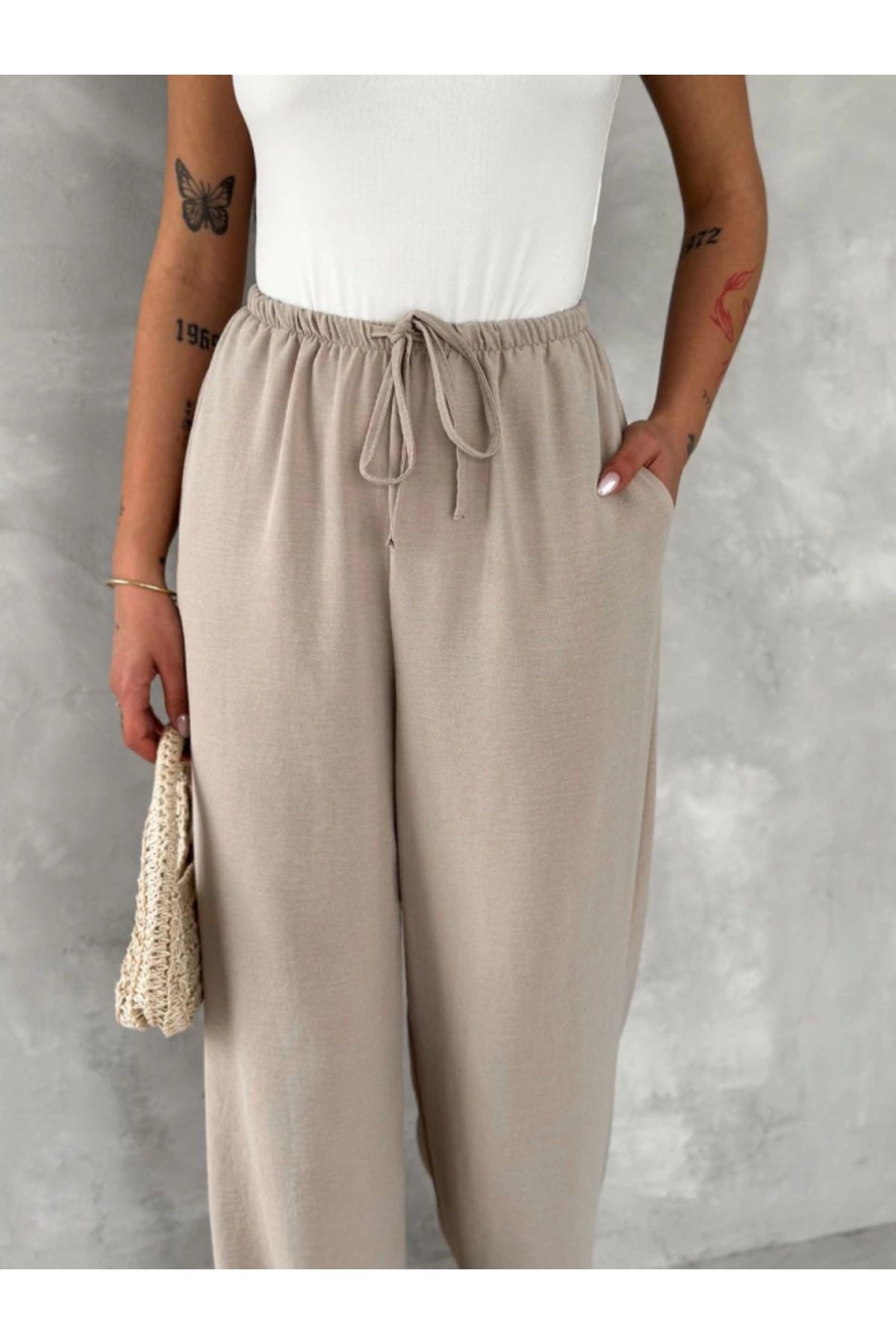 Ayrobin Oversize Pantalon - Bej
