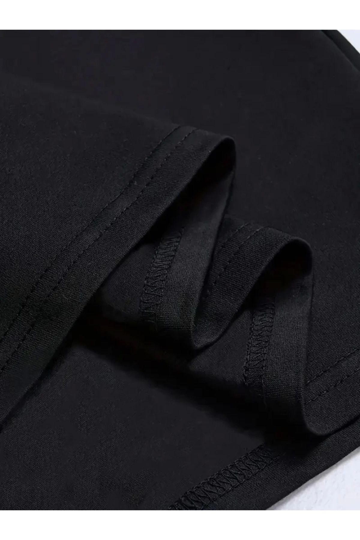 Baskılı Oversize Bisiklet Yaka T-shirt - Siyah