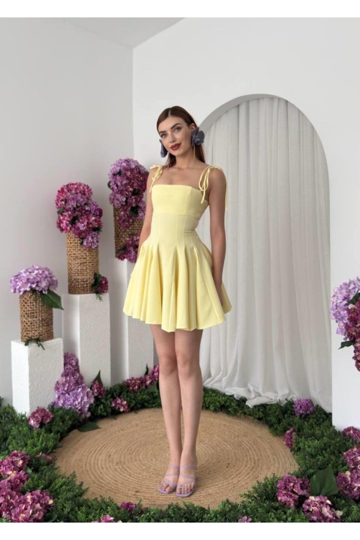 Clara Askılı Mini Elbise