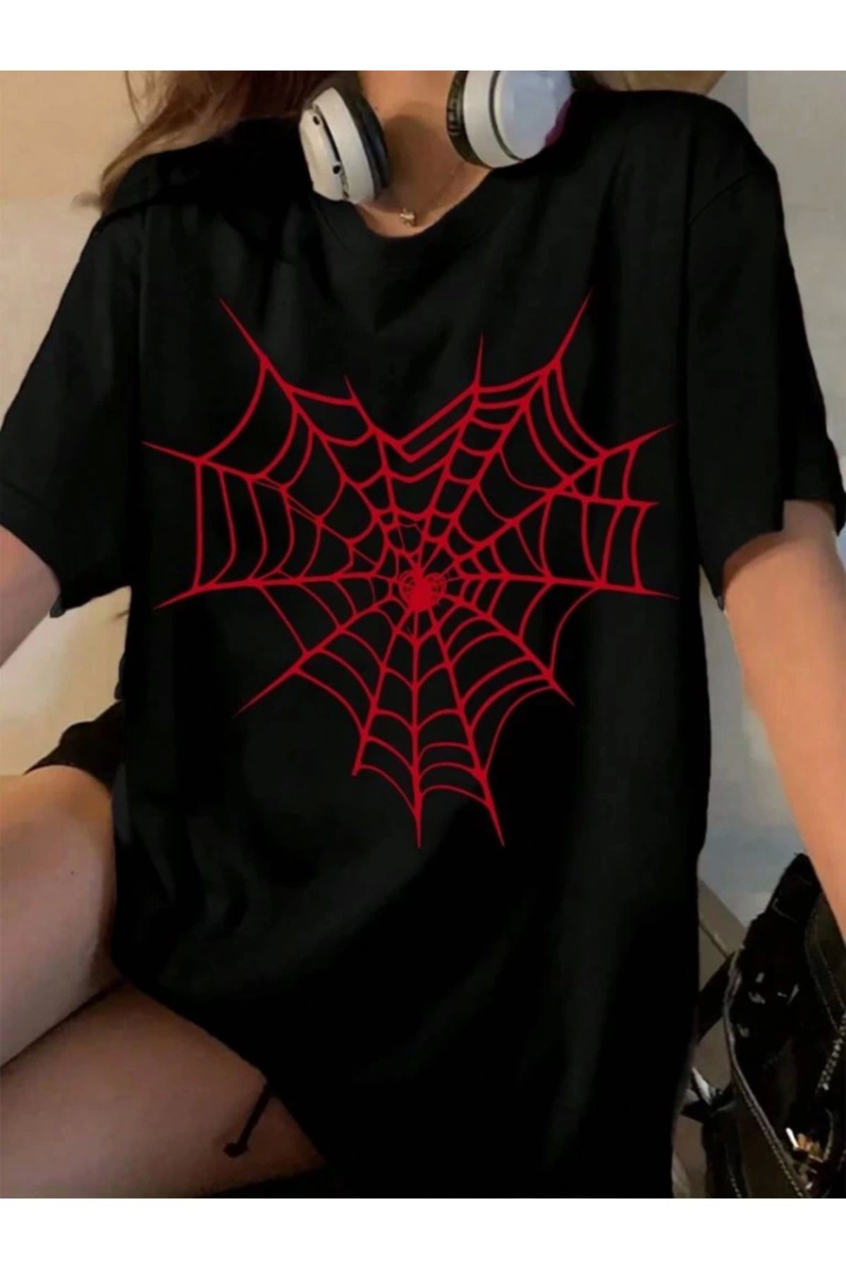 Baskılı T-shirt - Siyah