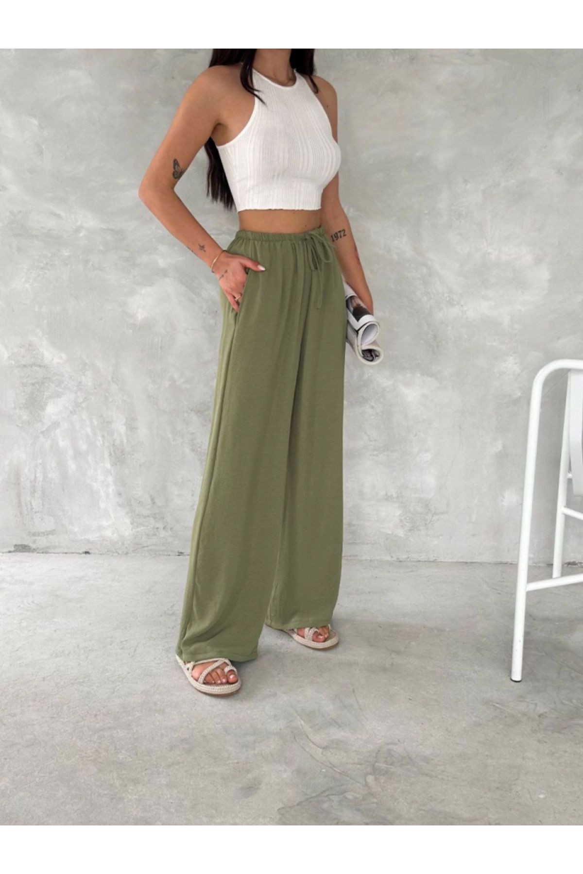 Ayrobin Oversize Pantalon - Mint Yeşili
