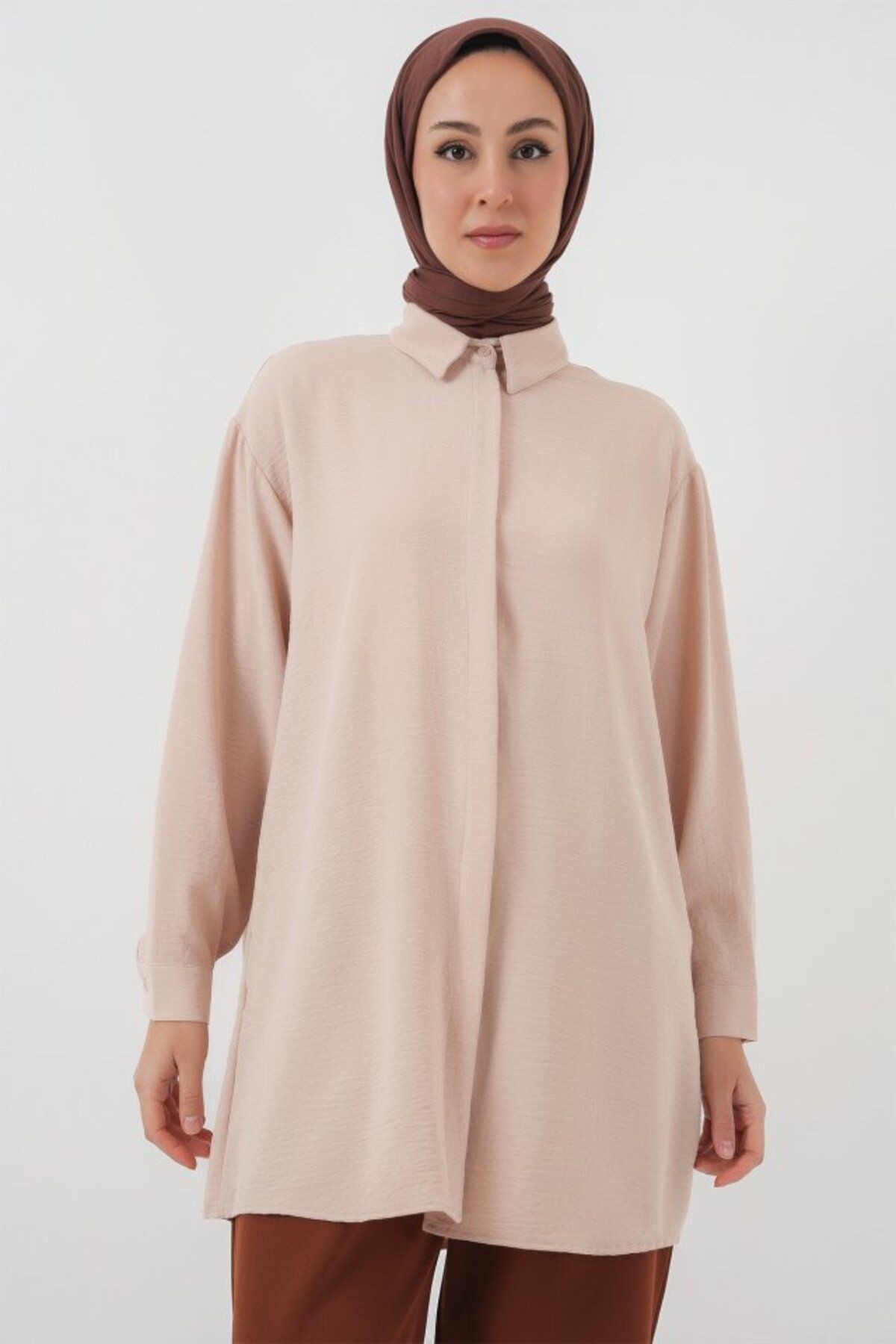 Uzun Gömlek Tunik 5945 - Gri