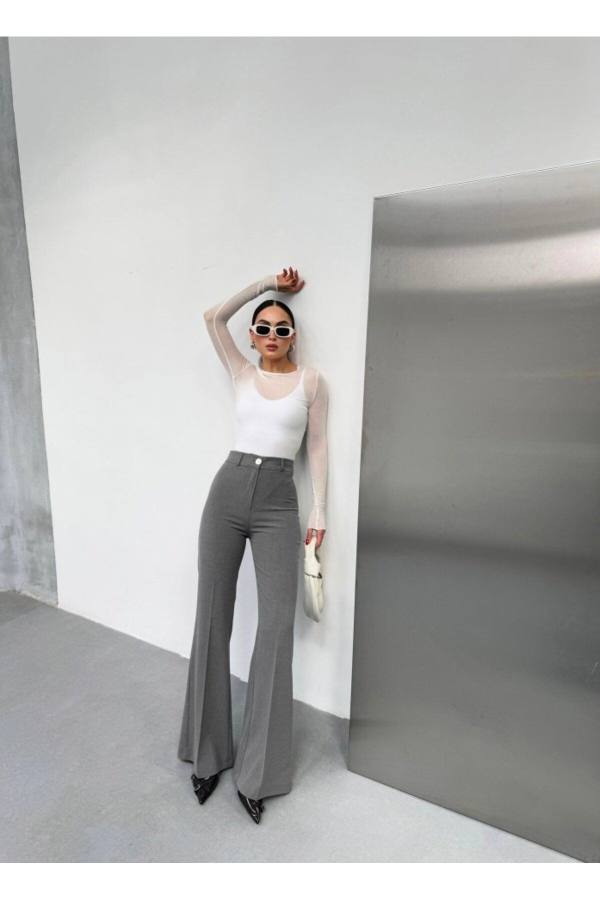 230 Gr Poly Viscose Full Lycra İspanyol Paça Pantolon