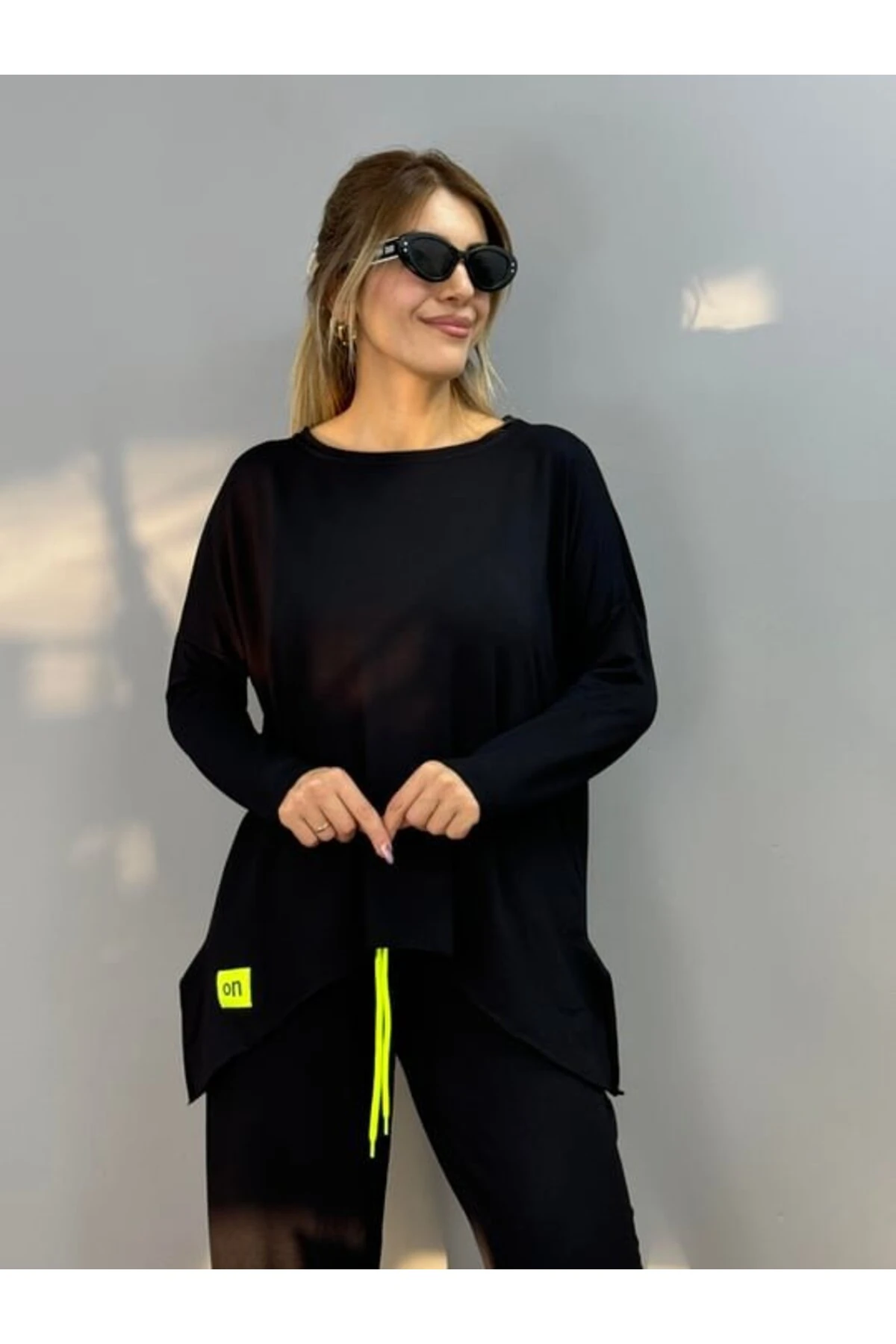 Kadın Iki Iplik Viskon Pamuk Kumaş Arma Detaylı Ikili Takım