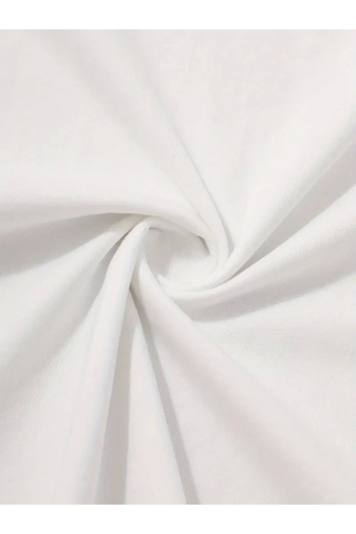 Baskılı Oversize Bisiklet Yaka T-shirt - Beyaz