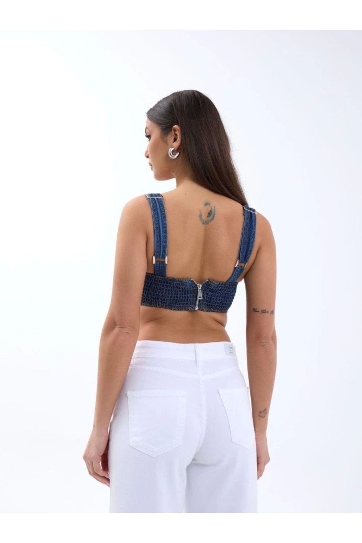 7131 Kot Crop-mavi