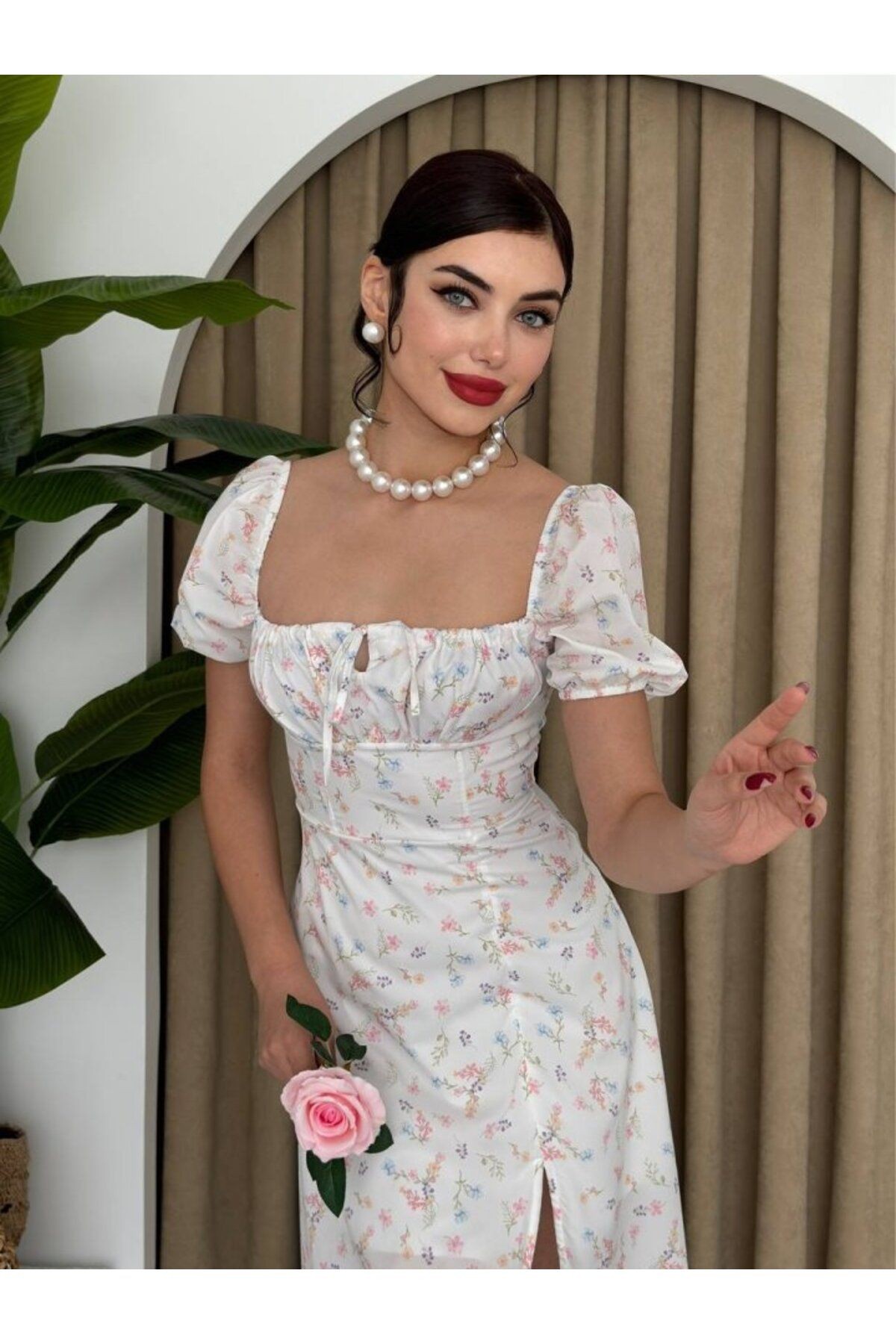 Zeze Balon Kol Elbise