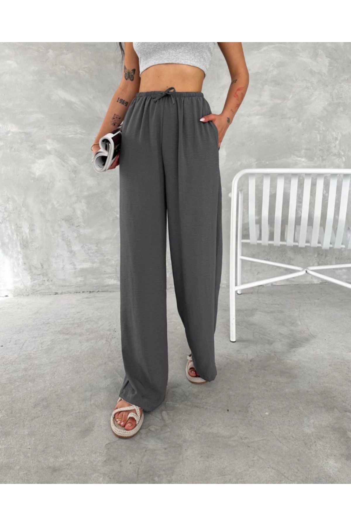 Ayrobin Oversize Pantalon - Füme