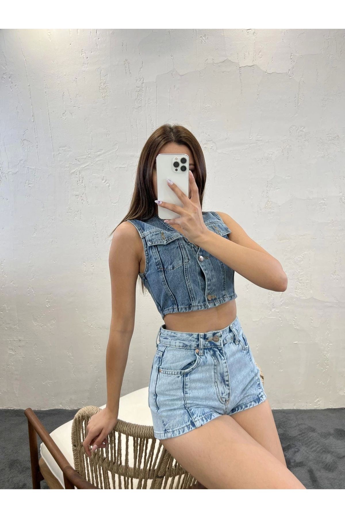 6317 KOT BLUZ-MAVİ