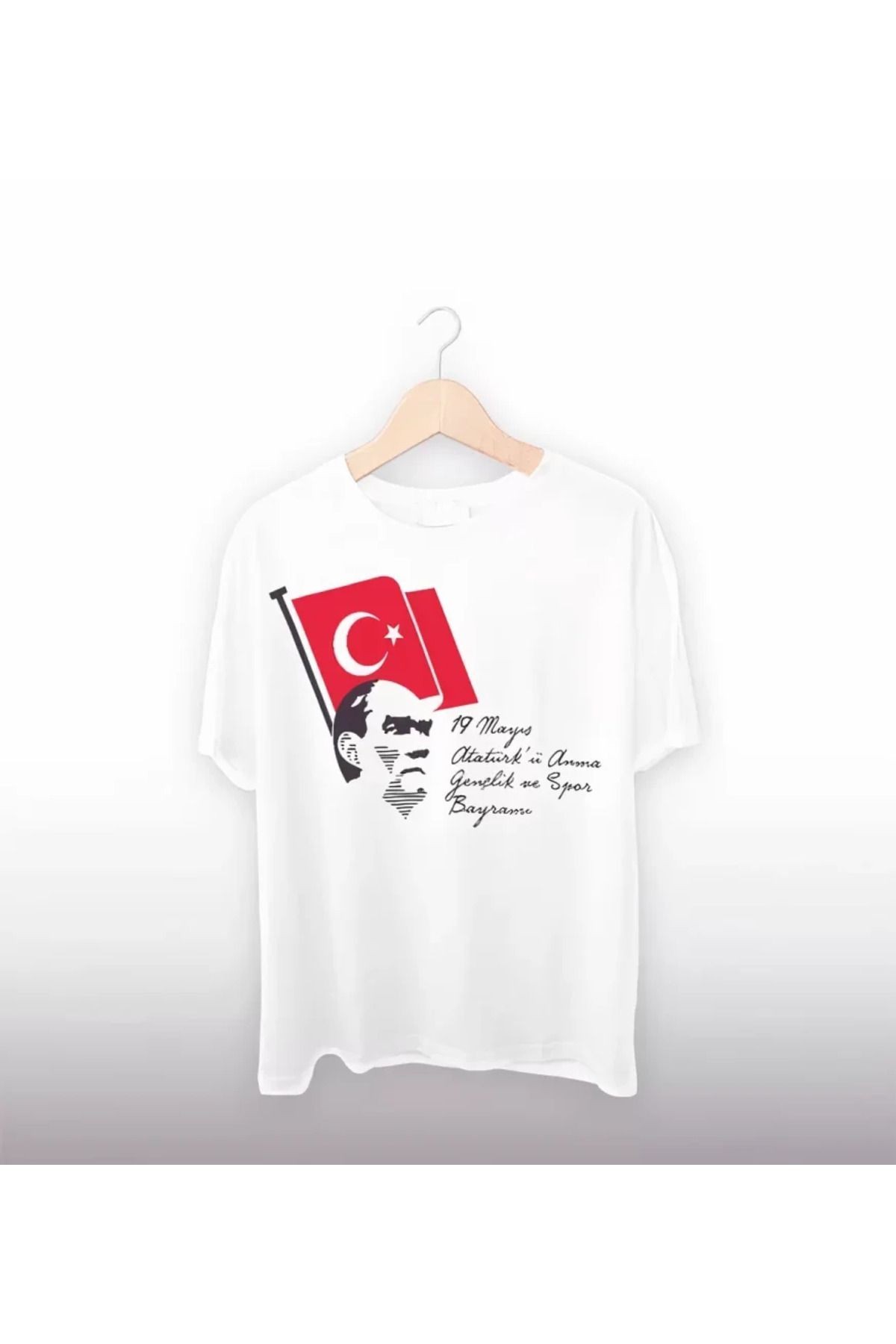 19 Mayıs 20/1 Baskılı T-shirt - Beyaz