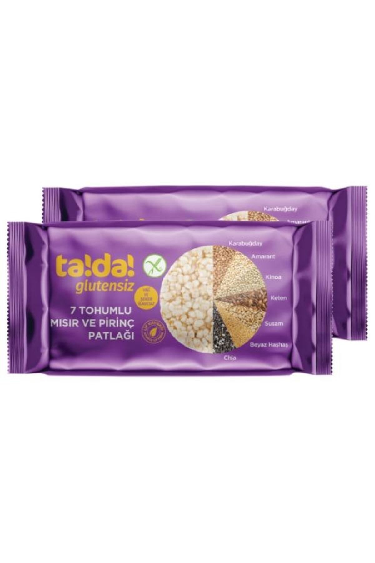 7 Tohumlu Glutensiz Gluten Free Mısır ve Pirinç Patlağı 60 Gr (2 Adet)