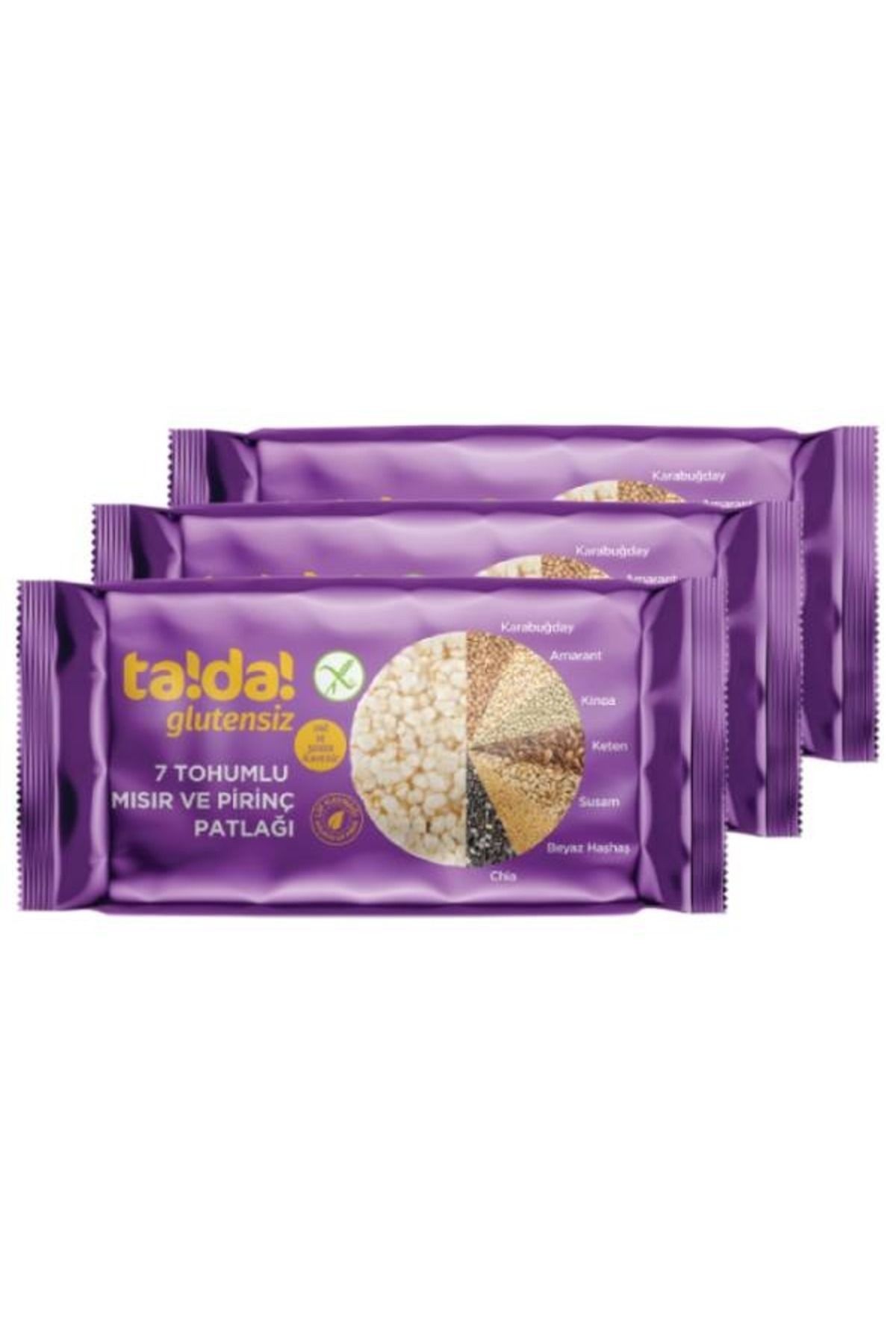 7 Tohumlu Glutensiz Gluten Free Mısır ve Pirinç Patlağı 60 Gr (3 Adet)