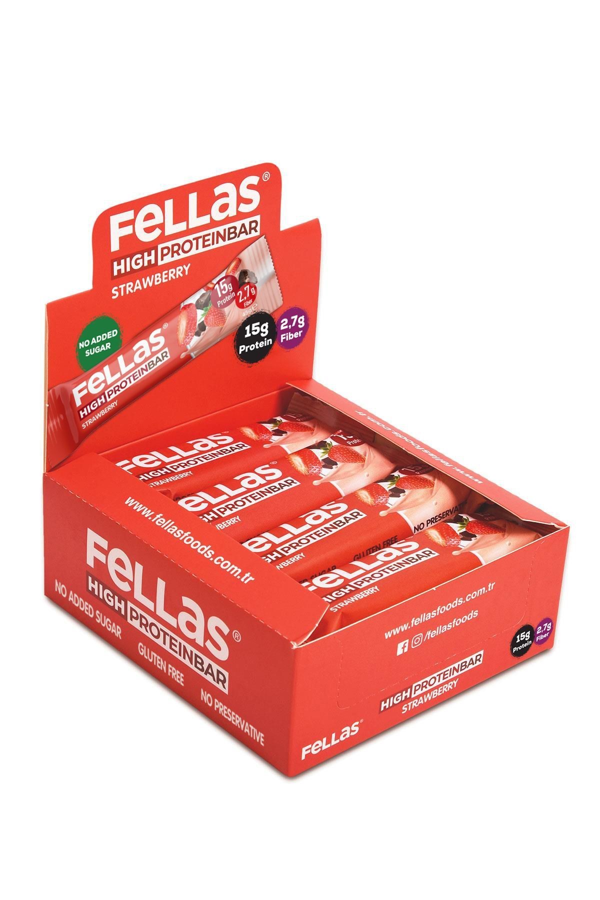 Yüksek Protein Bar, Çilekli, 45gr X 12 Adet