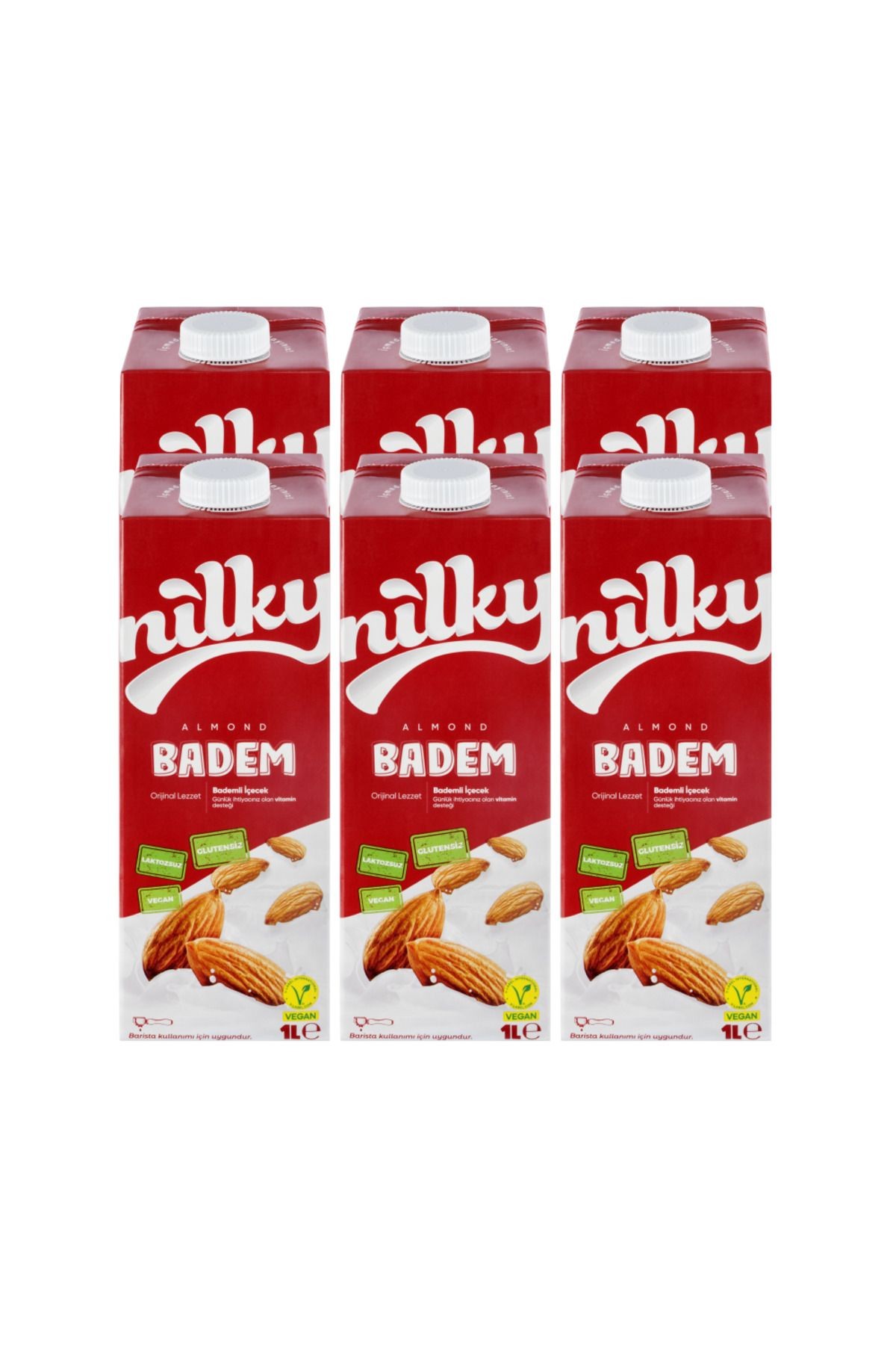 Badem Sütü Glütensiz Bitkisel Bazlı Laktosuz Vegan 6x1 Lt