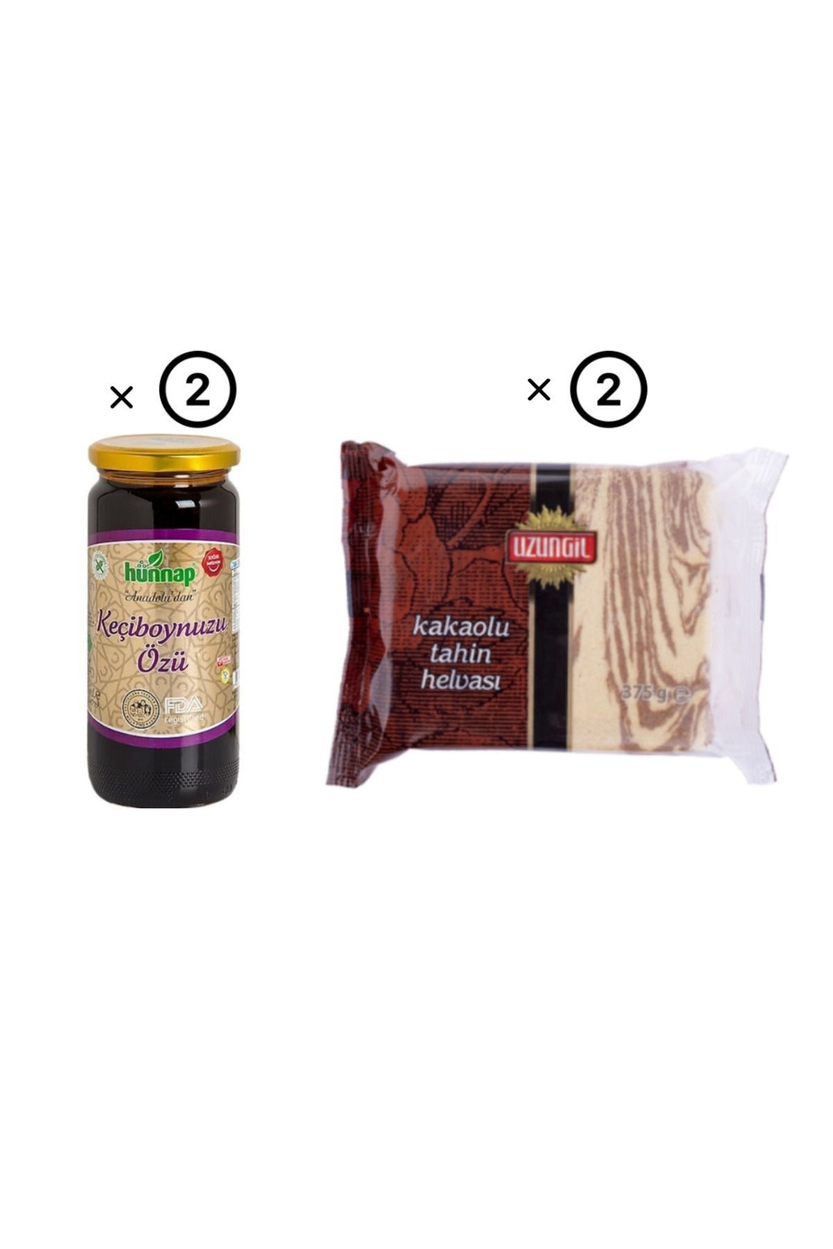 Keçiboynuzu Özü 640 gr (2 ADET) Uzungil Kakaolu Tahin Helvası 375 gr (2 ADET)