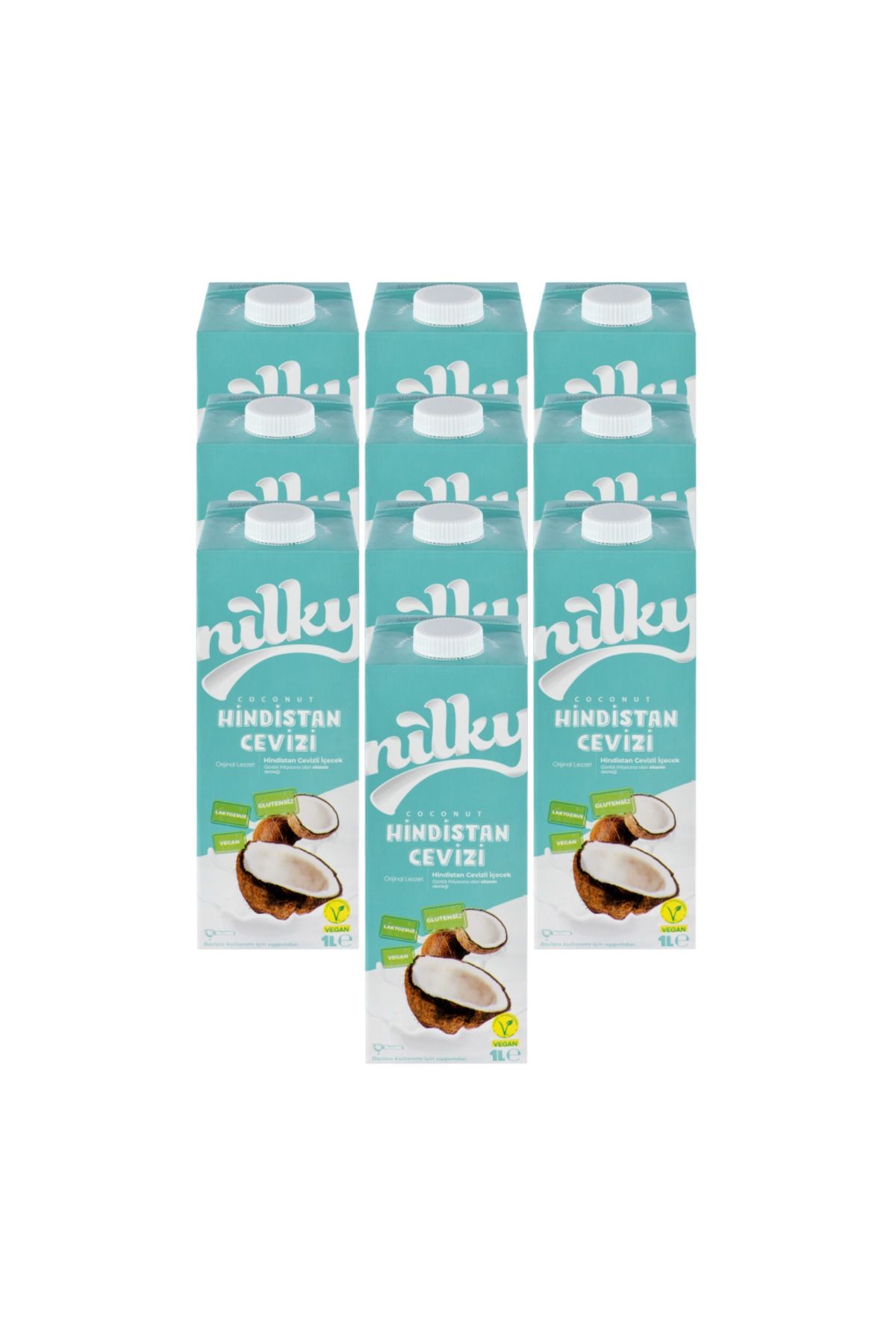Hindistan Cevizi Sütü Glütensiz Bitkisel Bazlı Laktosuz Vegan 10x1 Lt