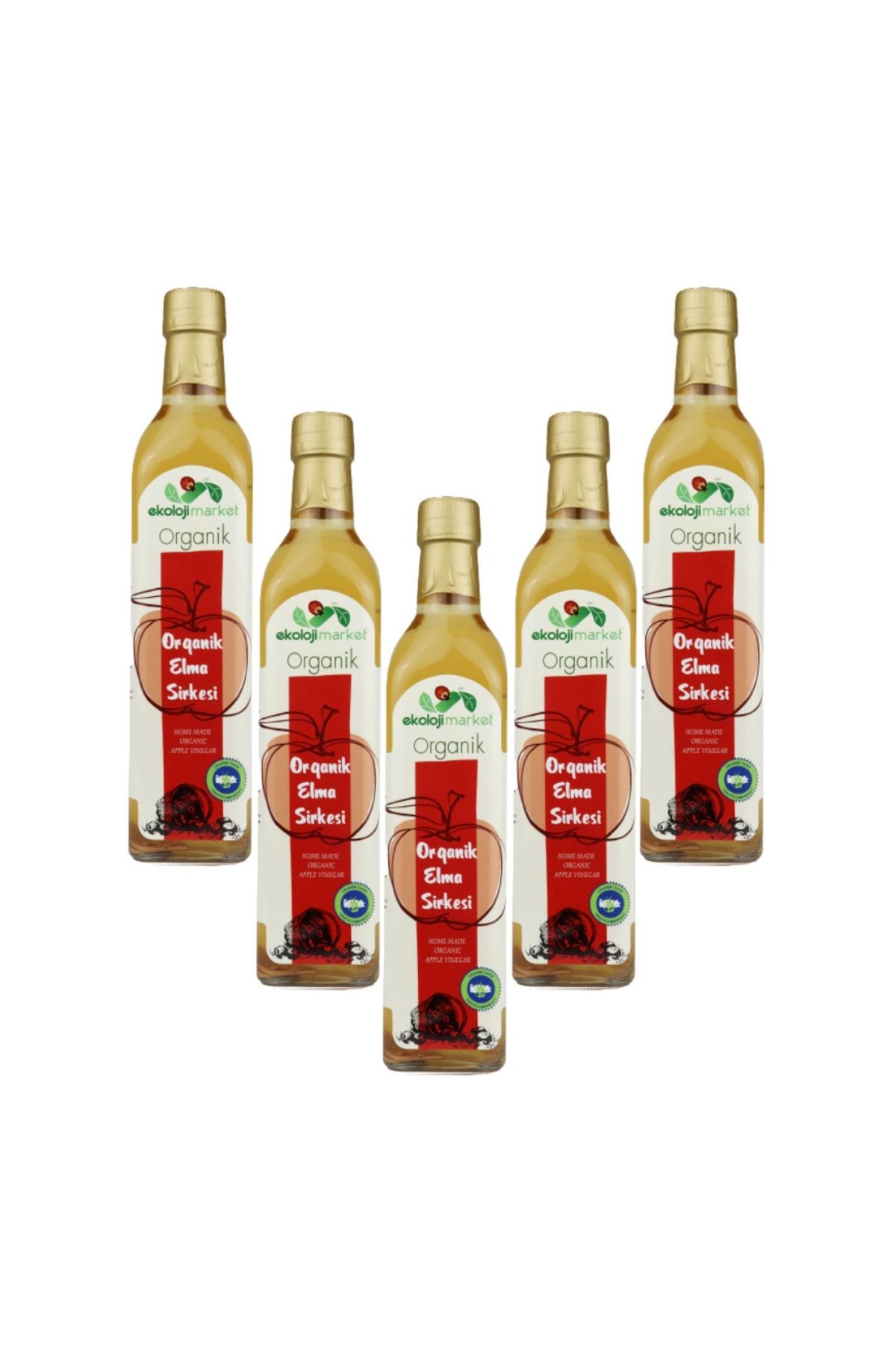 Organik Elma Sirkesi 500 Ml - 5'li Paket