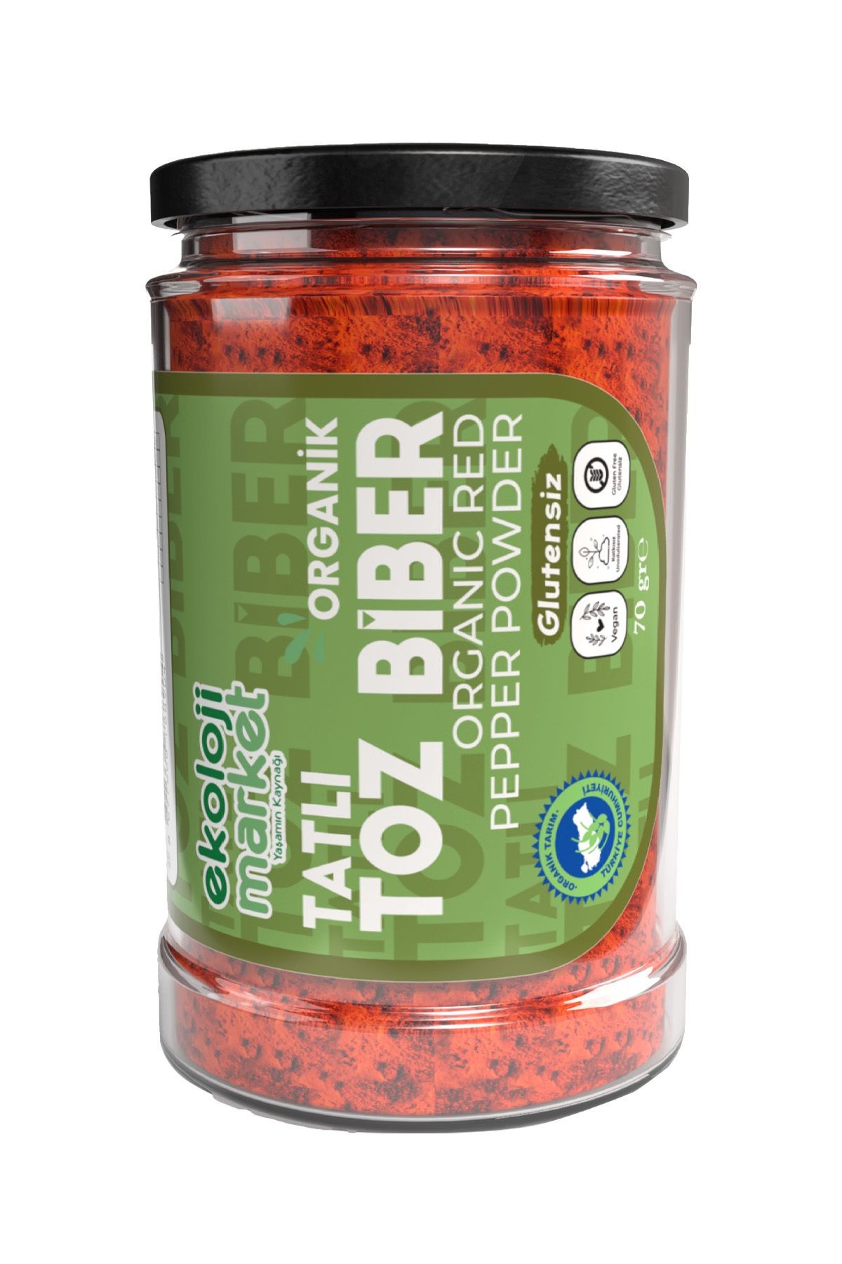 Organik Glutensiz Kavanoz Toz Biber- Tatlı 70 gr