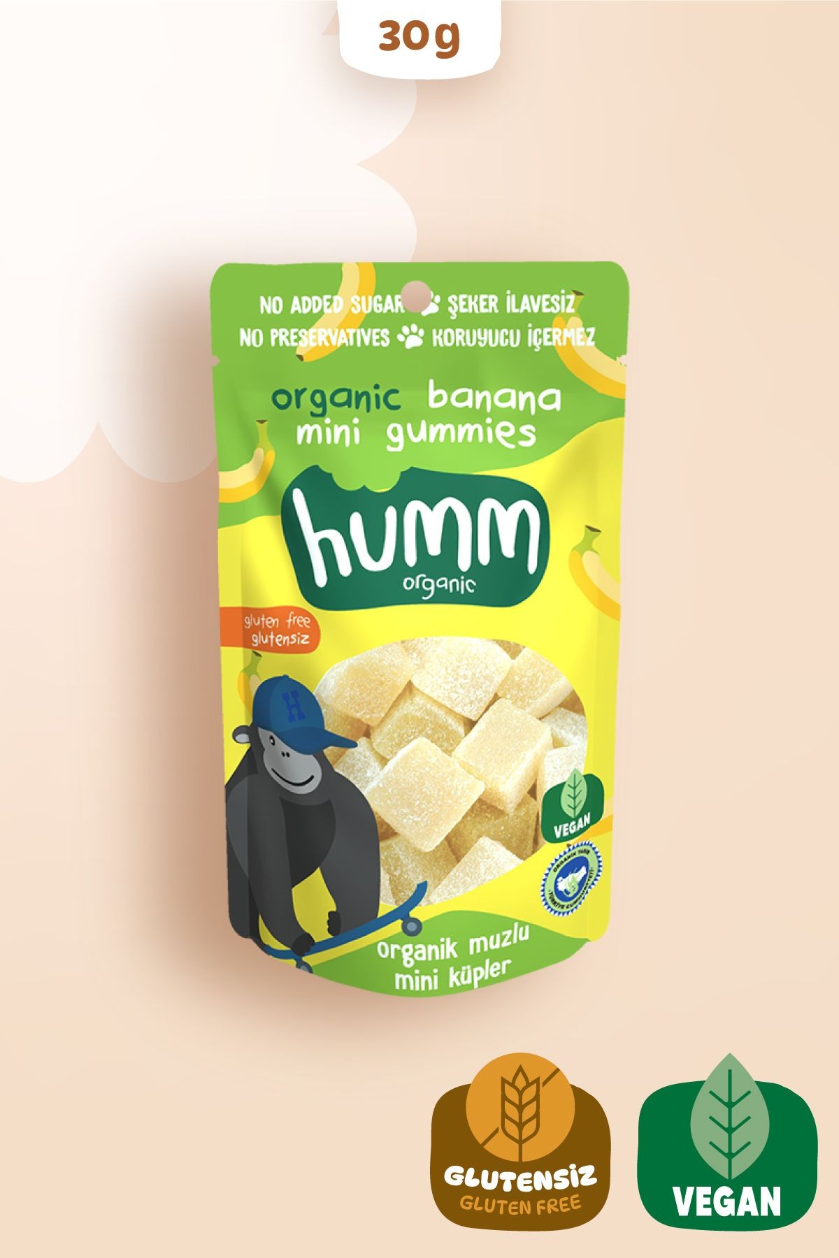 Organik Glutensiz Vegan Muzlu Mini Küpler - 30g