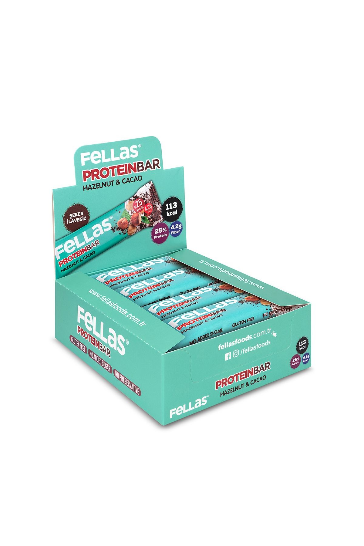Protein Bar - Fındıklı ve Kakaolu 32 gr x 12 Adet