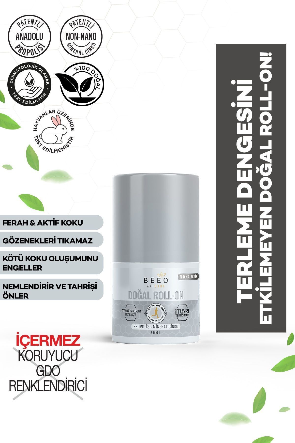 Propolis Pudrasız Erkek Roll-on Deodorant 50 ml