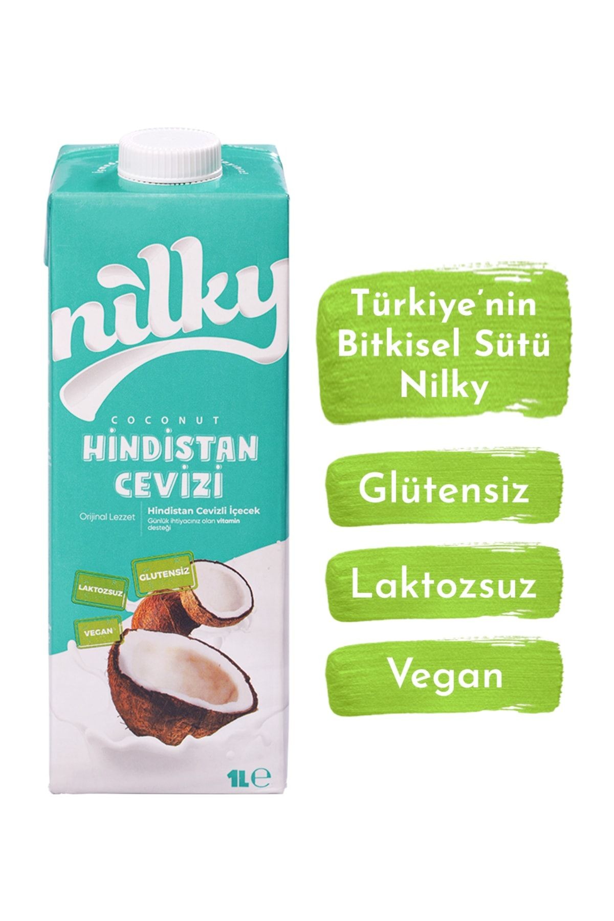 Hindistan Cevizi Sütü Glütensiz Bitkisel Bazlı Laktosuz Vegan 1 Lt