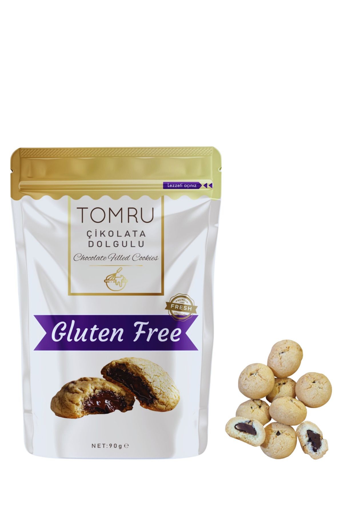 Glutensiz Çikolata dolgulu atıştırmalık kurabiye 90gr