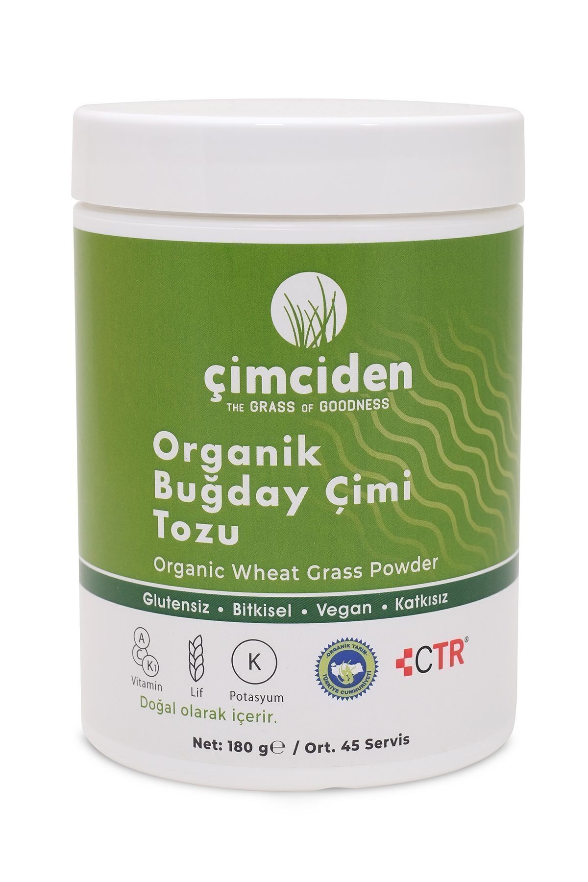 Organik Buğday Çimi Tozu 180 gr - 45 Servis / Organic Wheat Grass Powder