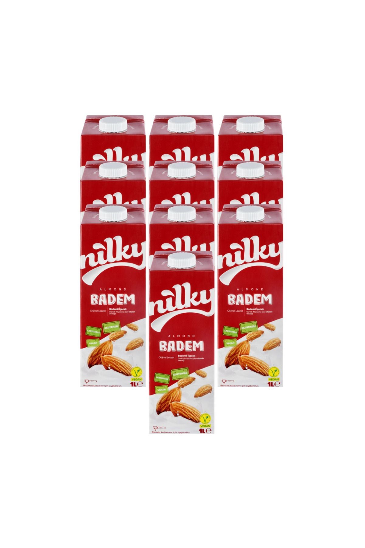 Badem Sütü Glütensiz Bitkisel Bazlı Laktosuz Vegan 10x1 Lt