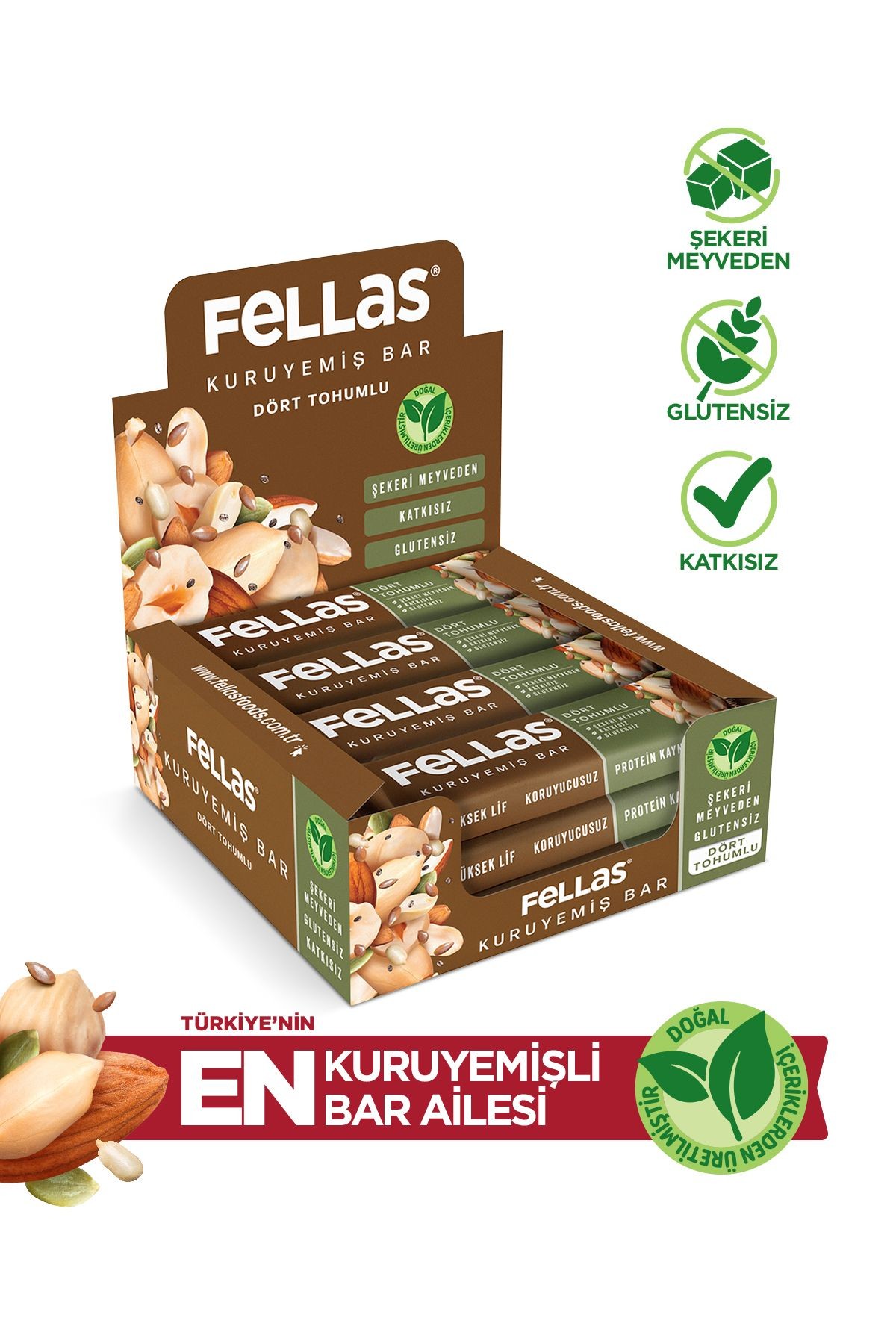 Dört Tohumlu Kuruyemiş Bar 30 gr X 12 Adet