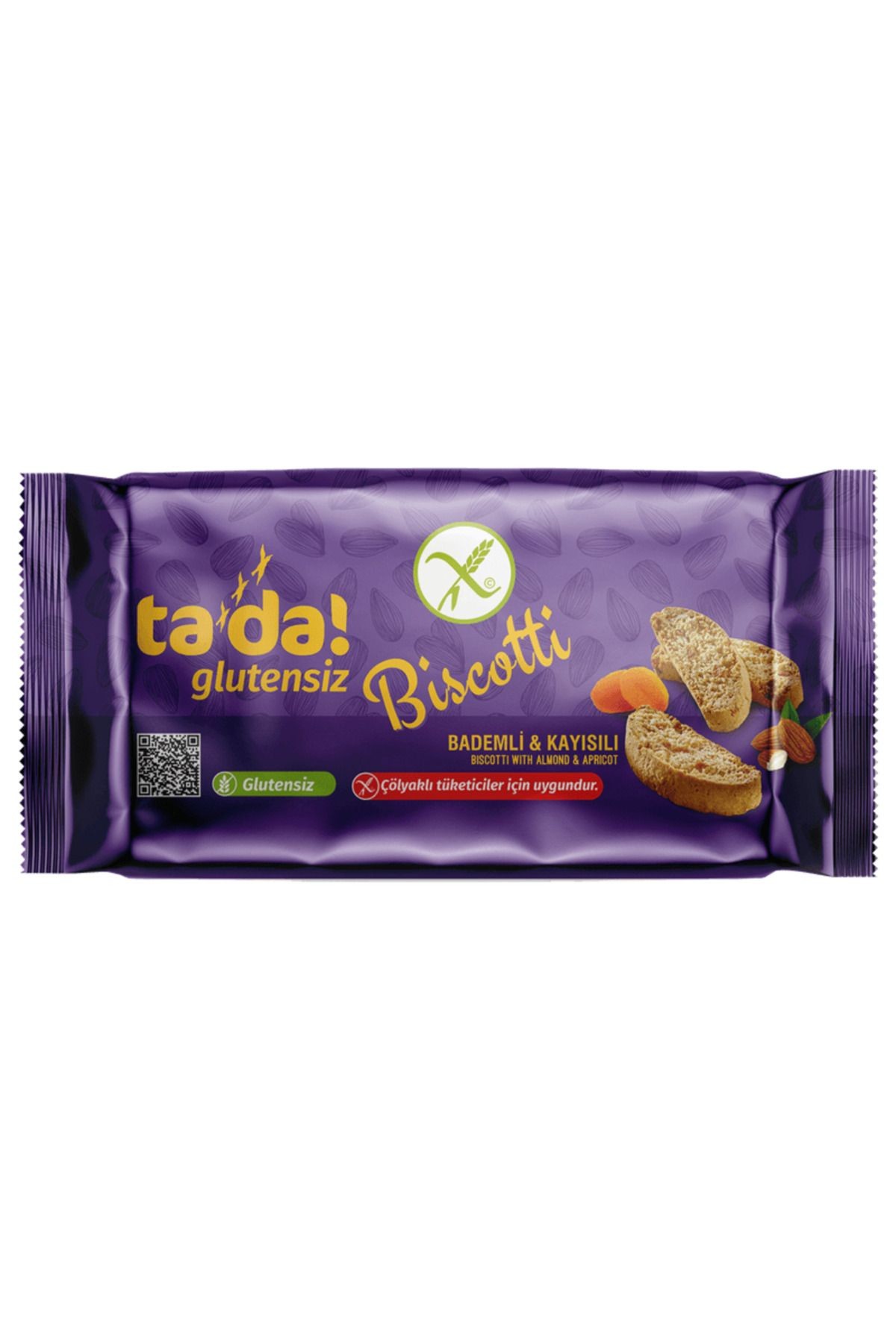 Glutensiz Bademli Kayısılı Biscotti 110 gr (Çölyaklı Tüketiciler İçin Uygundur)