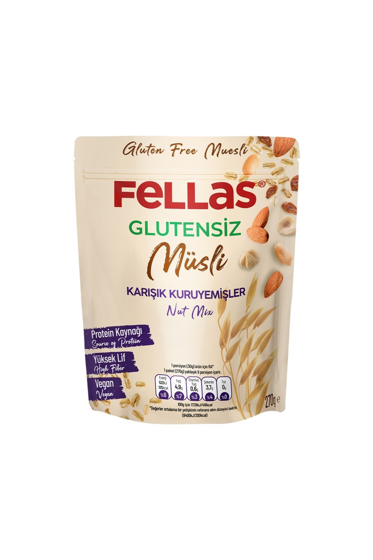 Glutensiz Müsli - Karışık Kuruyemişli 270g