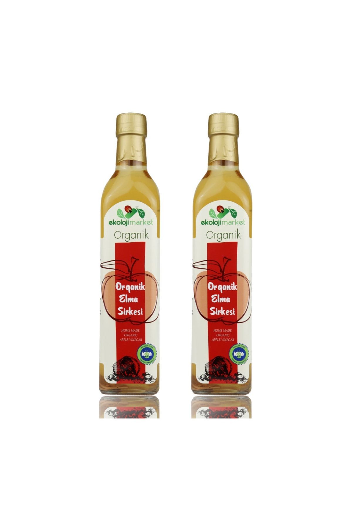 Organik Elma Sirkesi 500 Ml - 2'li Paket