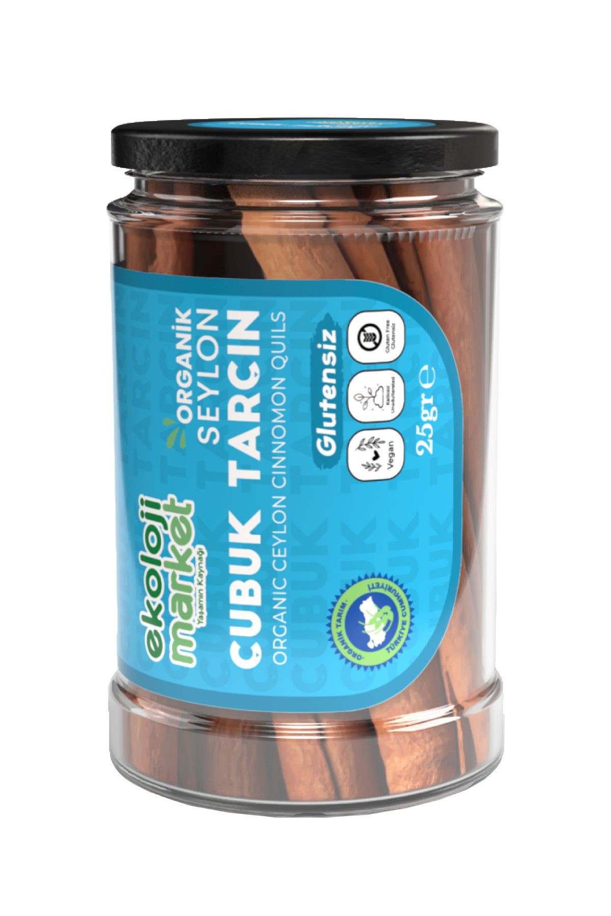 Organik Glutensiz Kavanoz Çubuk Tarçın Seylon 25 gr